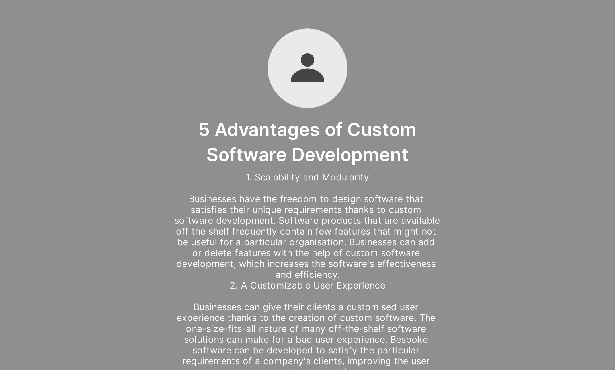 5 Advantages of Custom Software Development's Flowpage