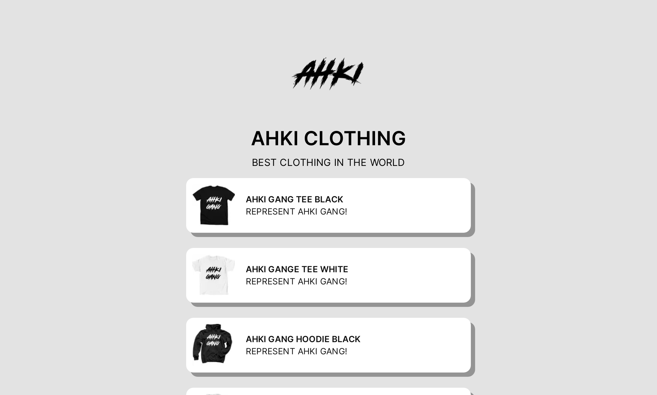 AHKI CLOTHING's Flowpage