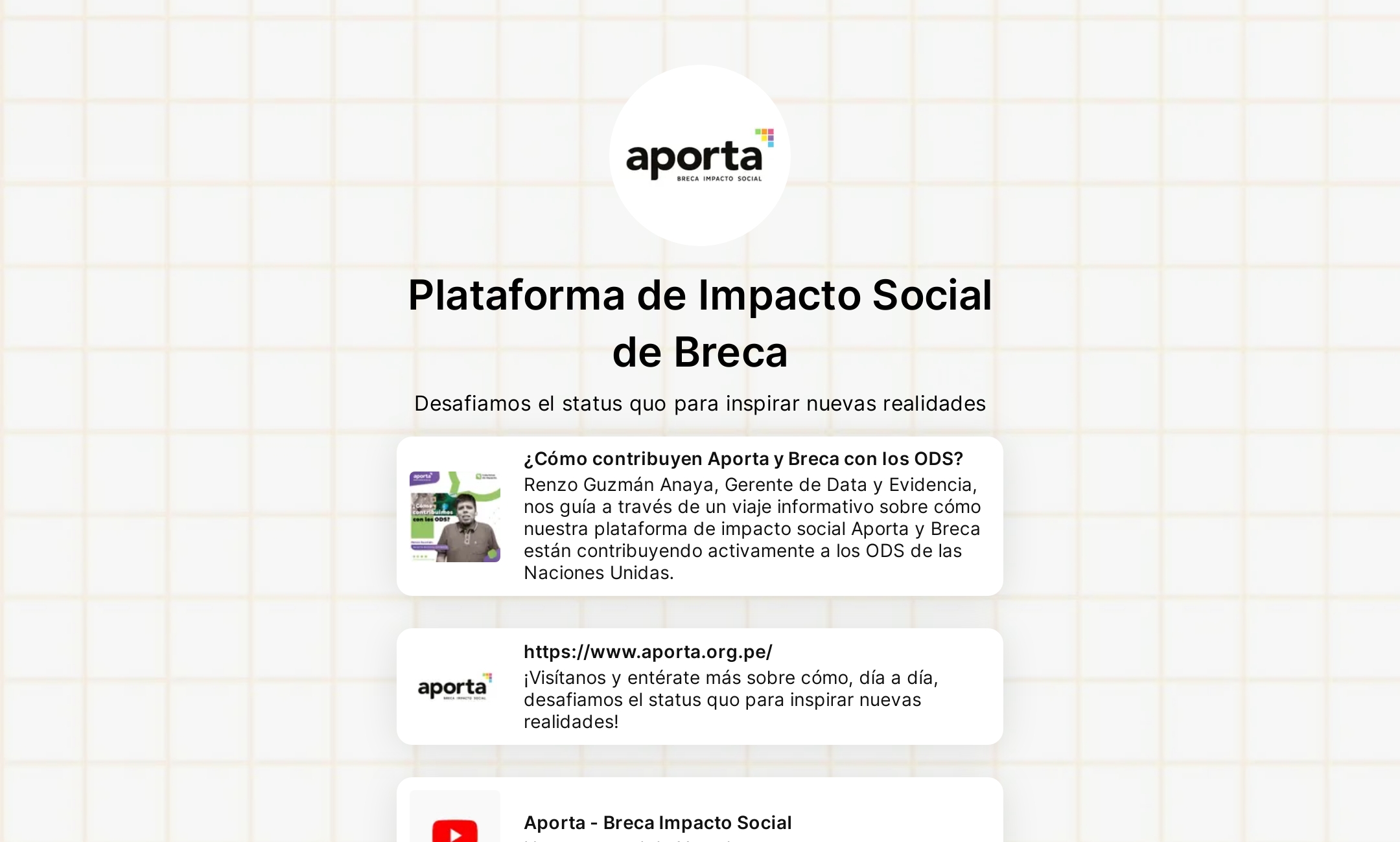 Plataforma de Impacto Social de Breca's Flowpage