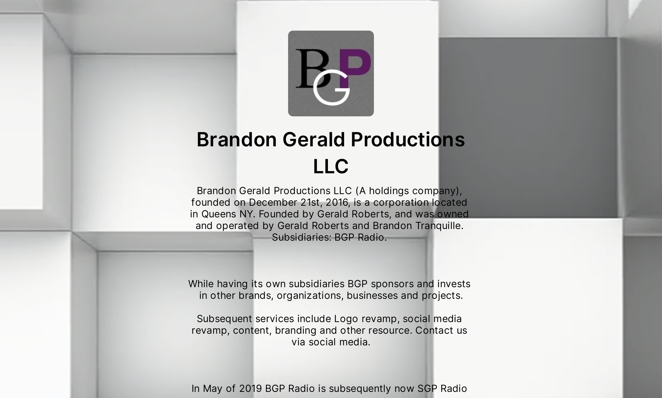 Brandon Gerald Productions LLC's Flowpage