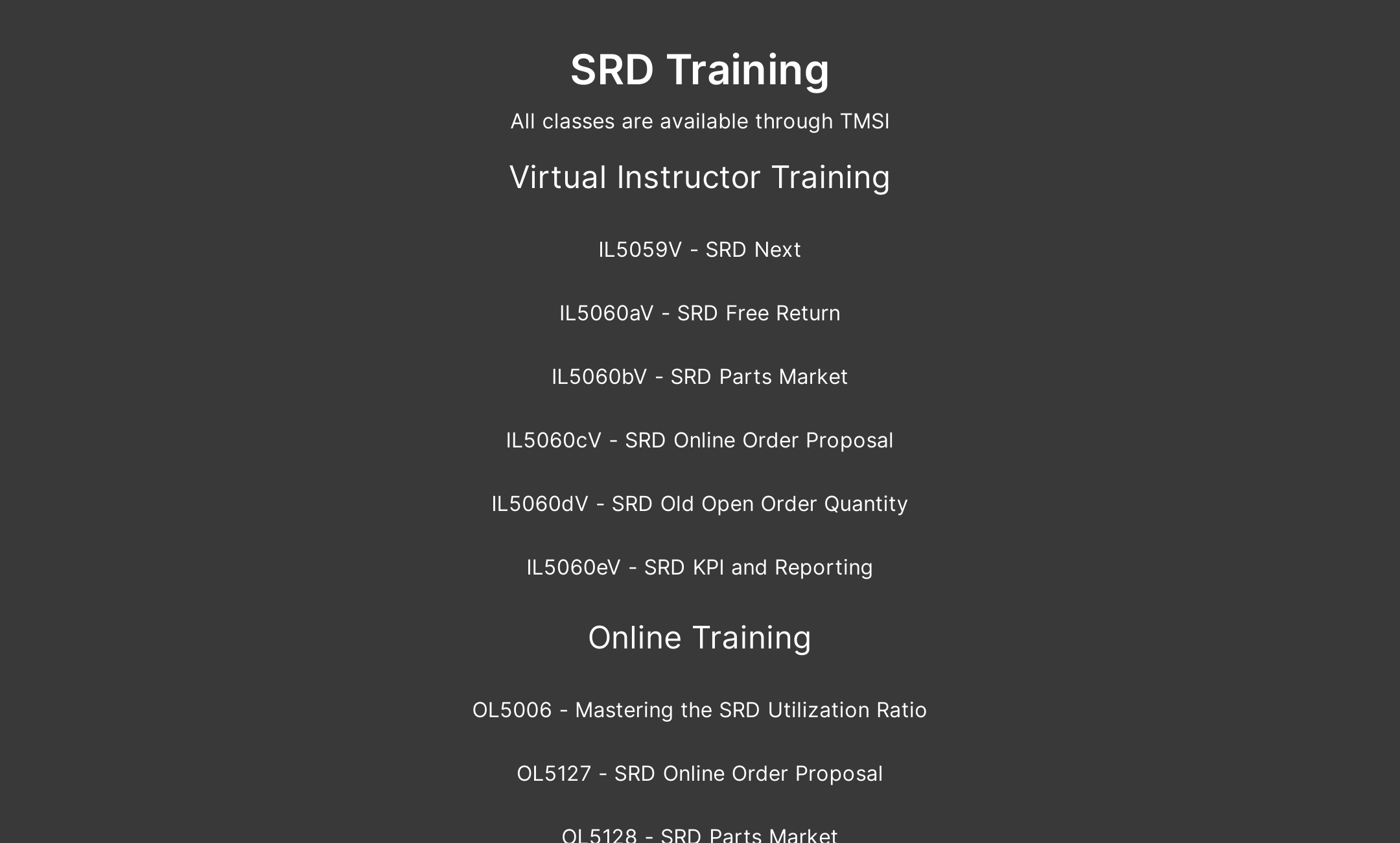 SRD Training's Flowpage