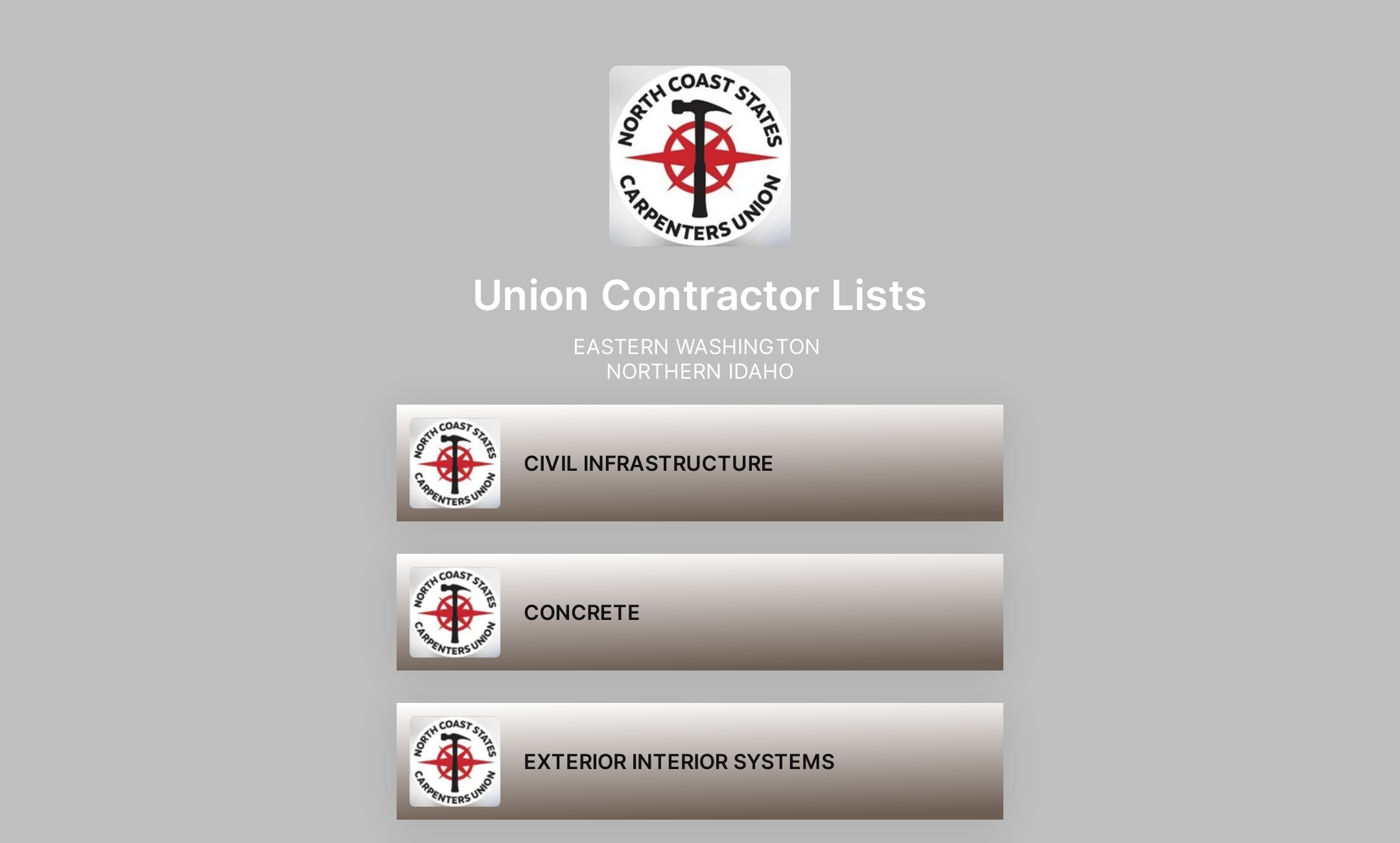 Union Contractor Lists' Flowpage