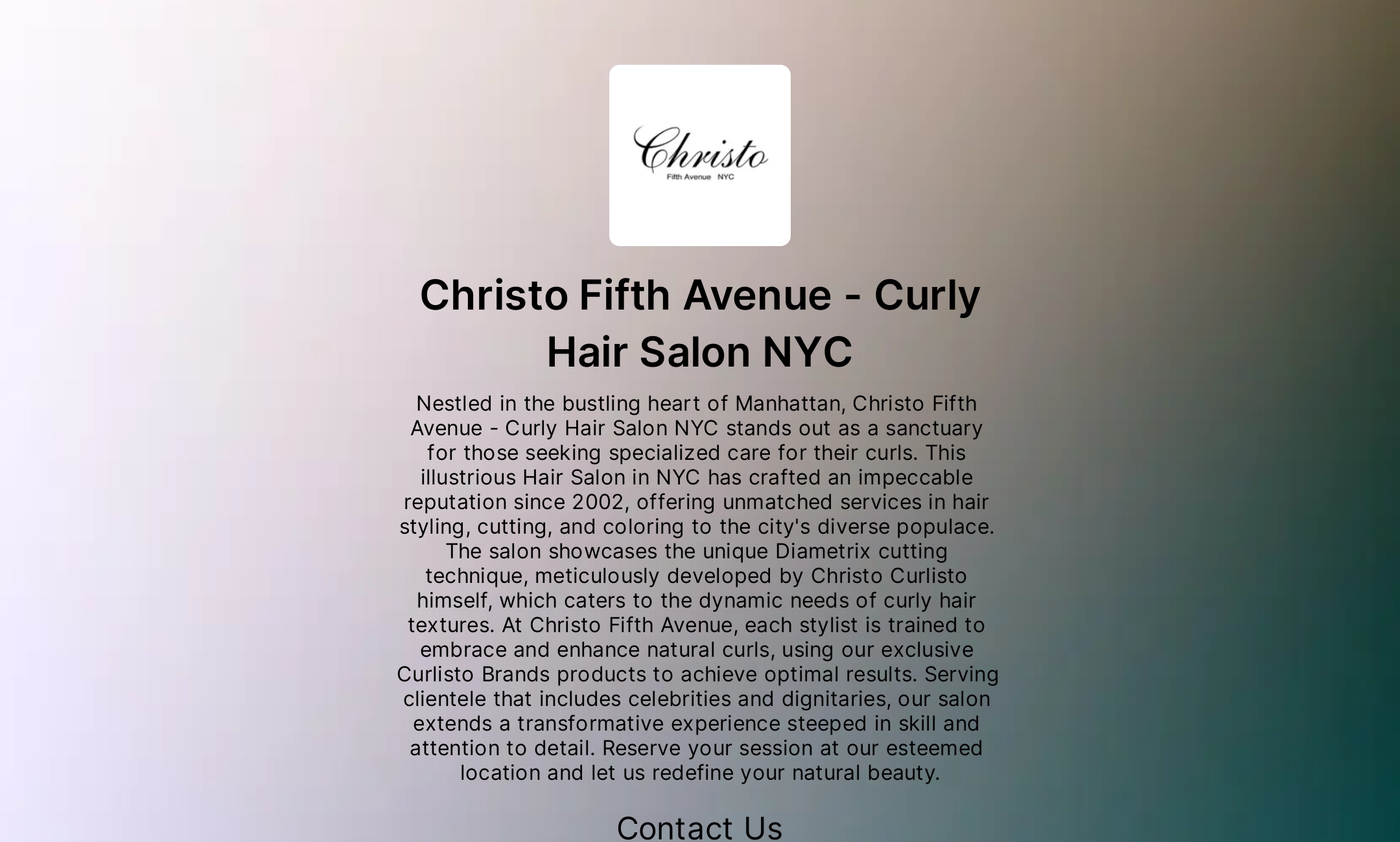 Christo Fifth Avenue Curly Hair Salon NYC's Flowpage