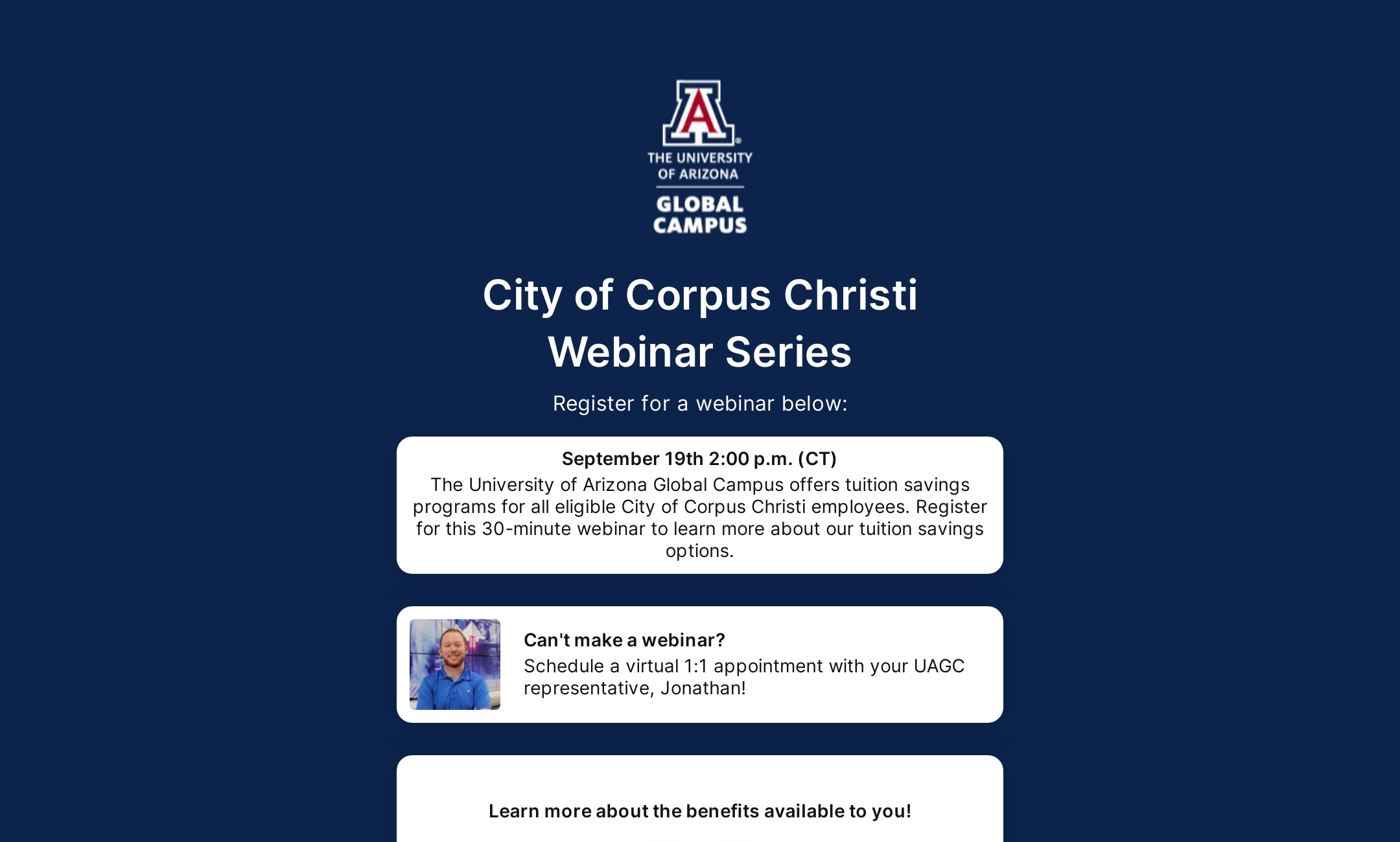 City of Corpus Christi Webinar Series' Flowpage
