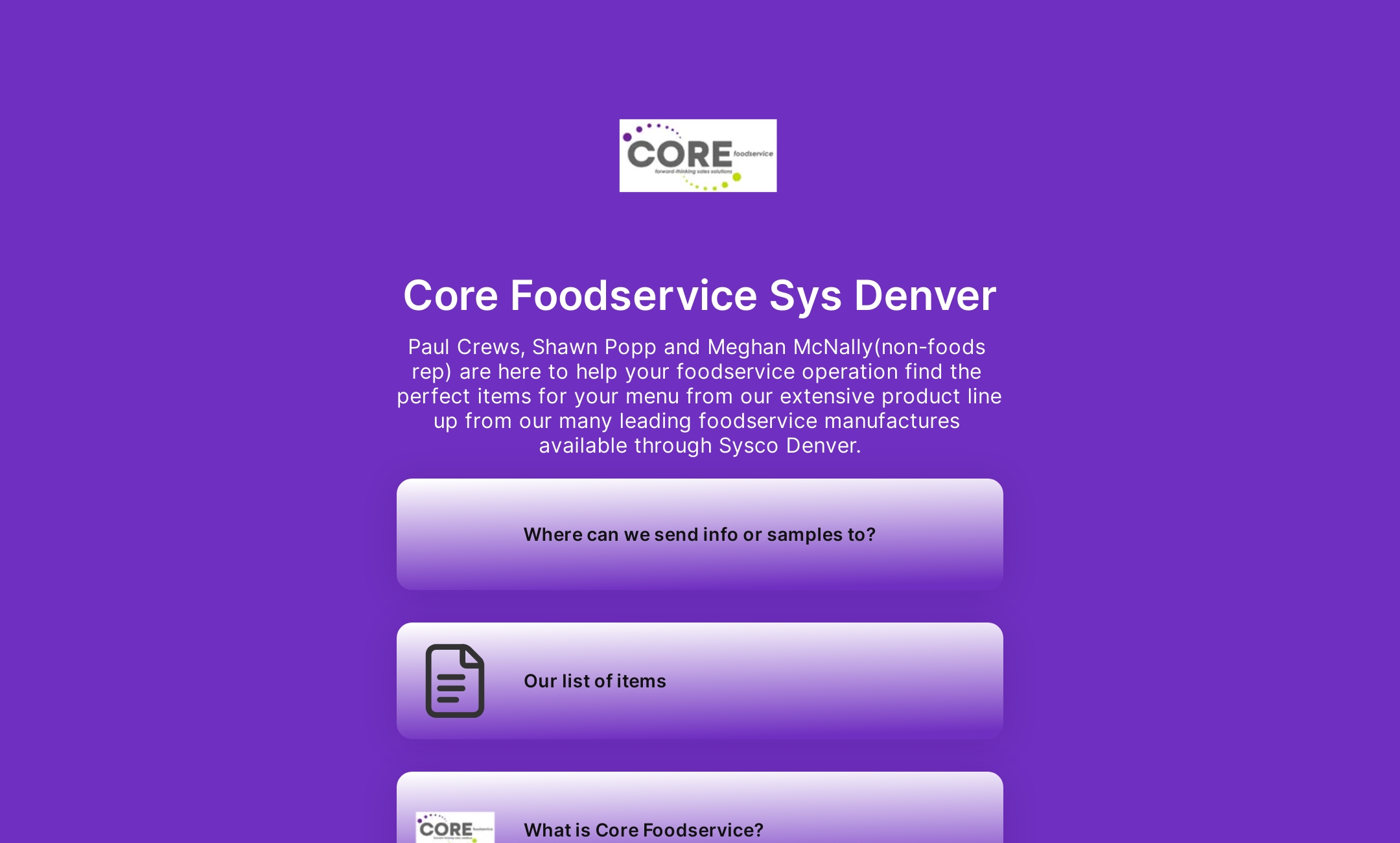 Core Foodservice Sys Denver's Flowpage
