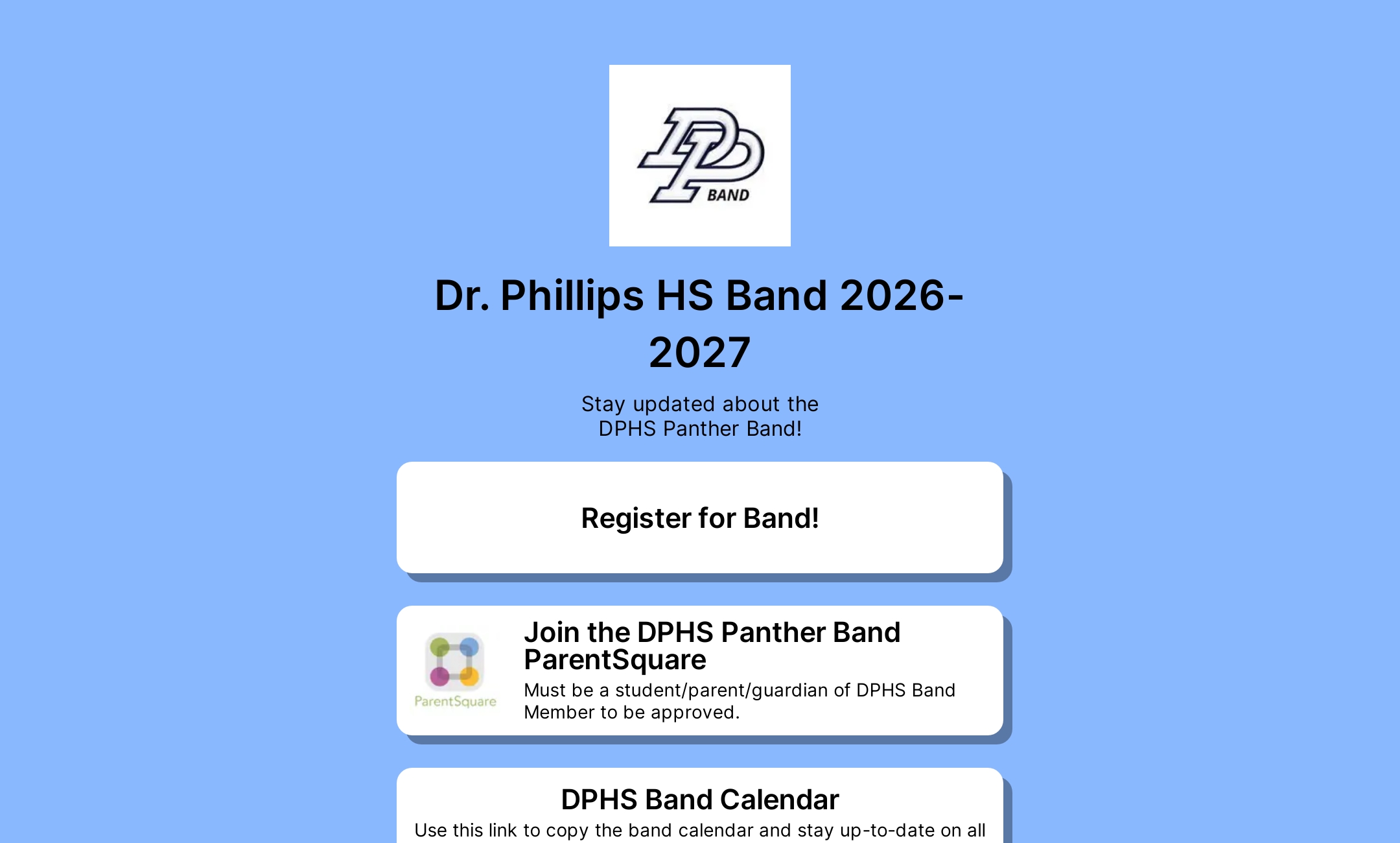 Dr. Phillips HS Band 2026-2027's Flowpage