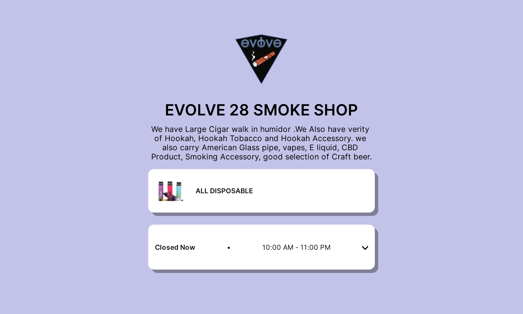 EVOLVE 28 SMOKE SHOP's Flowpage