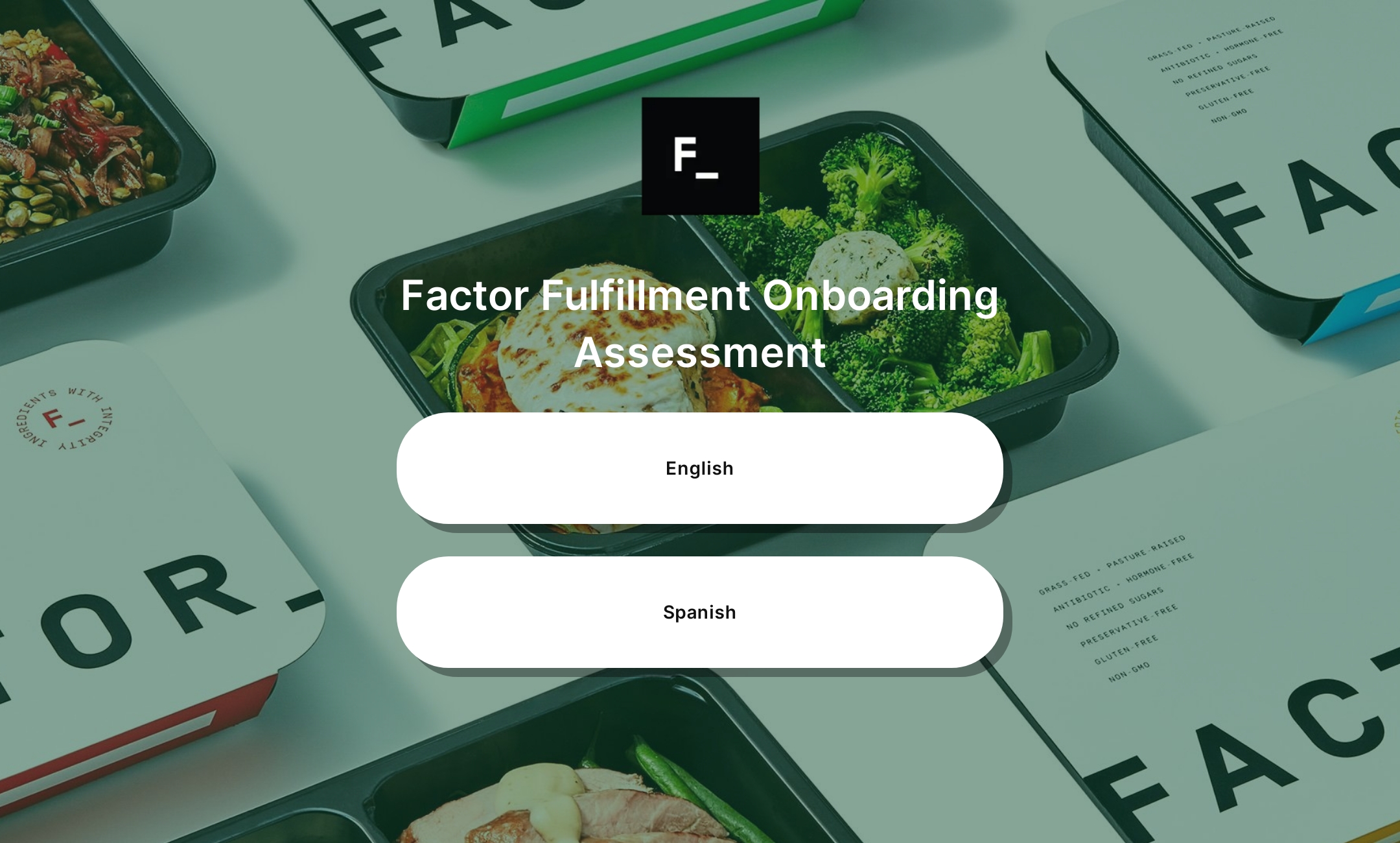 Factor Fulfillment Onboarding Assessment's Flowpage