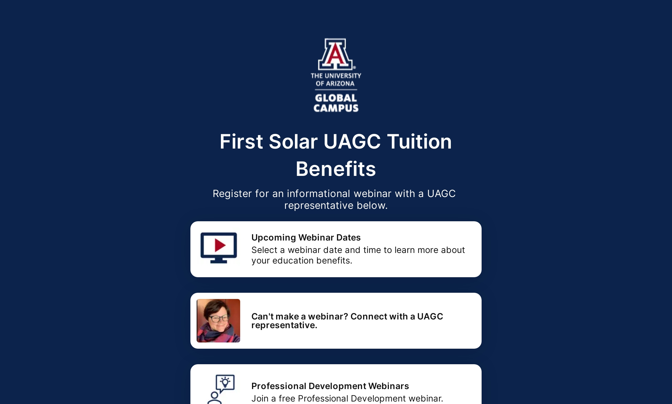 First Solar UAGC Tuition Benefits' Flowpage