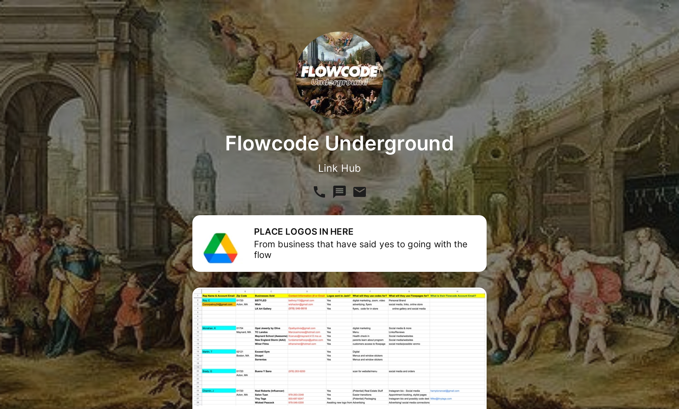 Flowcode Underground's Flowpage
