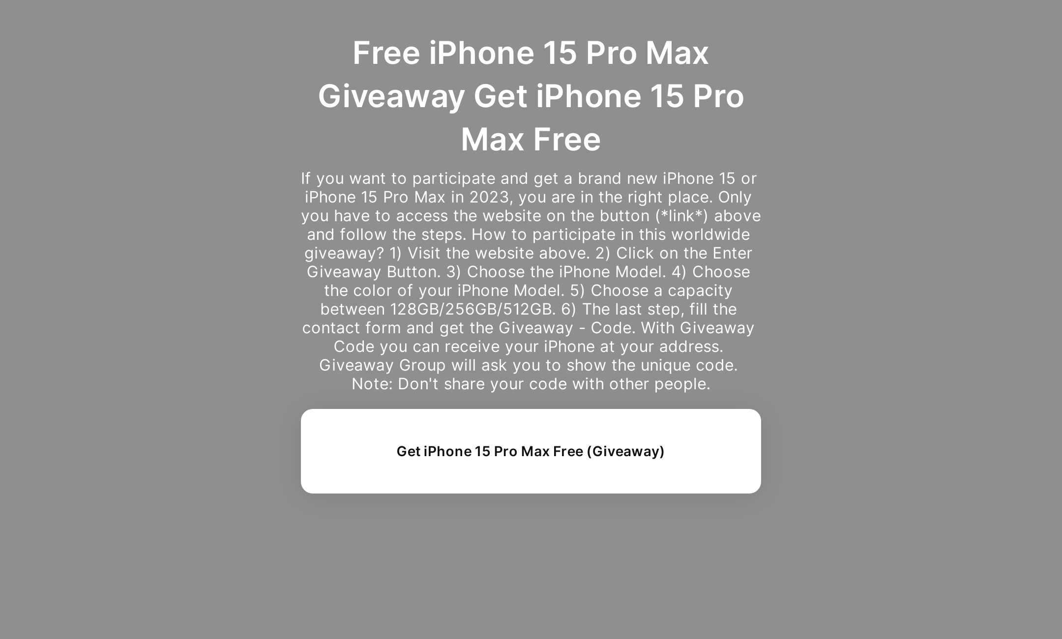 free iphone 15 pro max giveaway