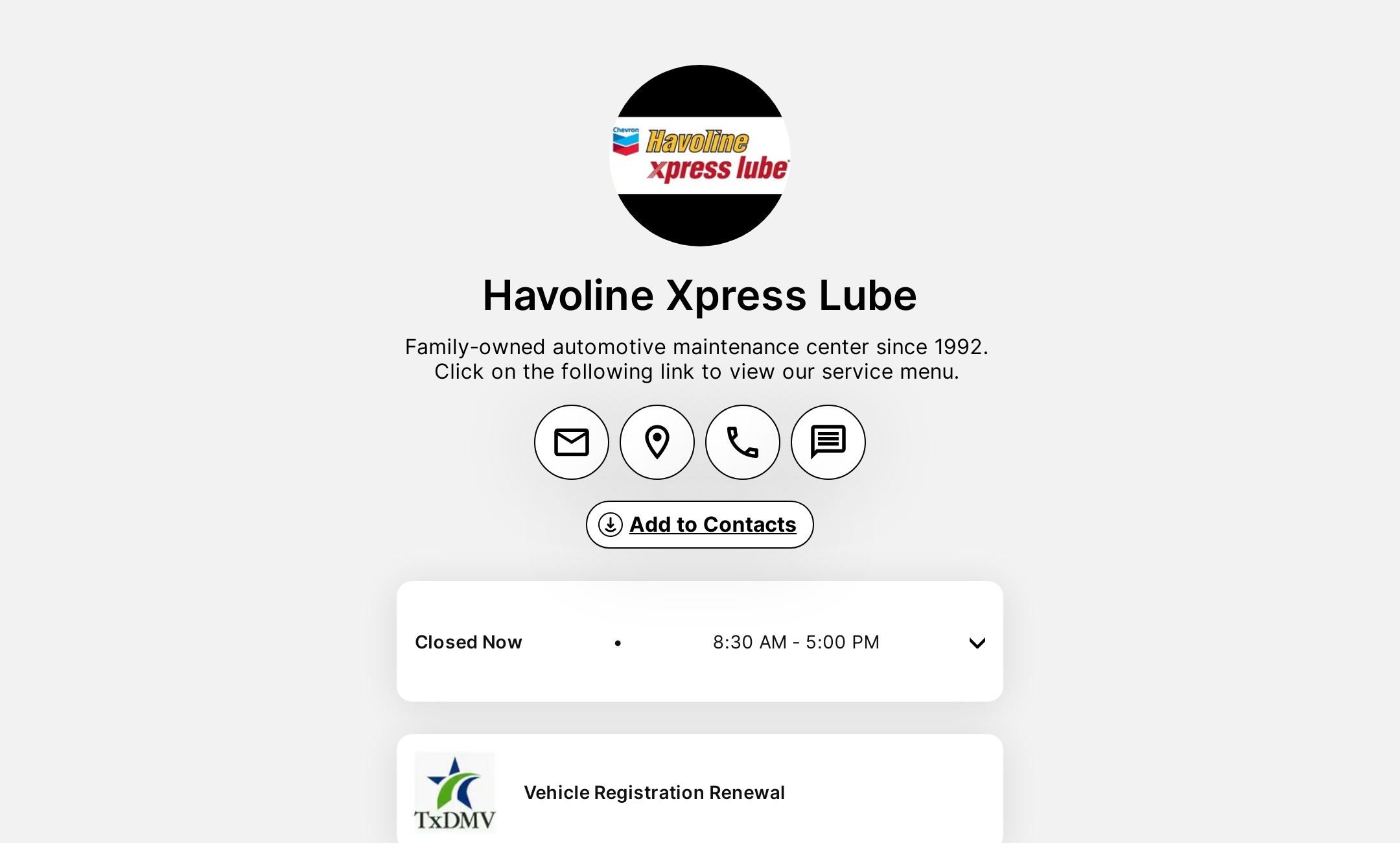 Havoline Xpress Lube 's Flowpage