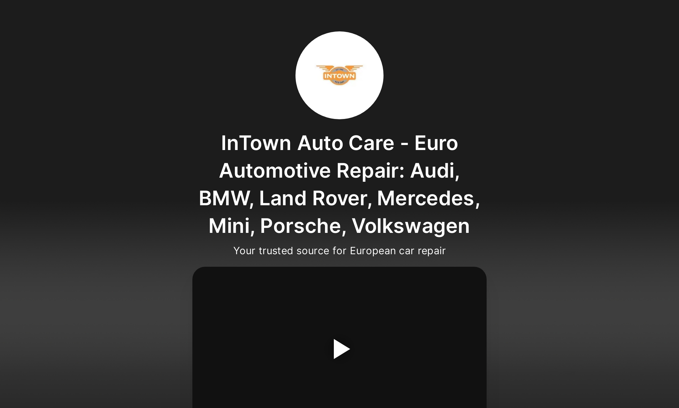 InTown Auto Care - Euro Automotive Repair: Audi, BMW, Land Rover ...
