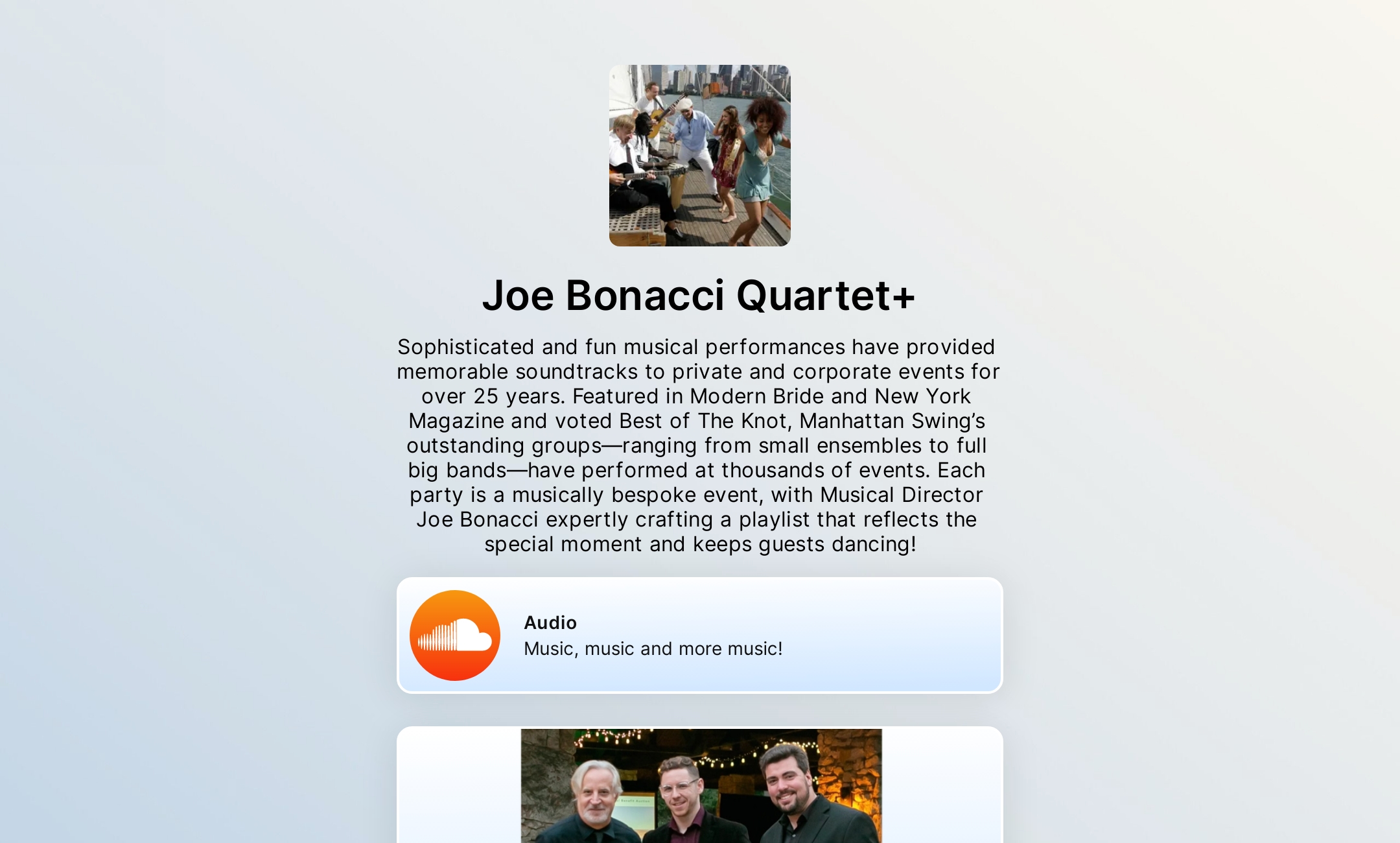 Joe Bonacci Quartet+'s Flowpage