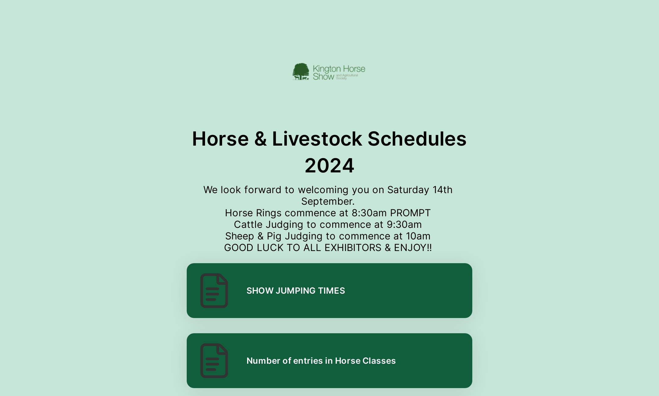 Horse & Livestock Schedules 2025's Flowpage