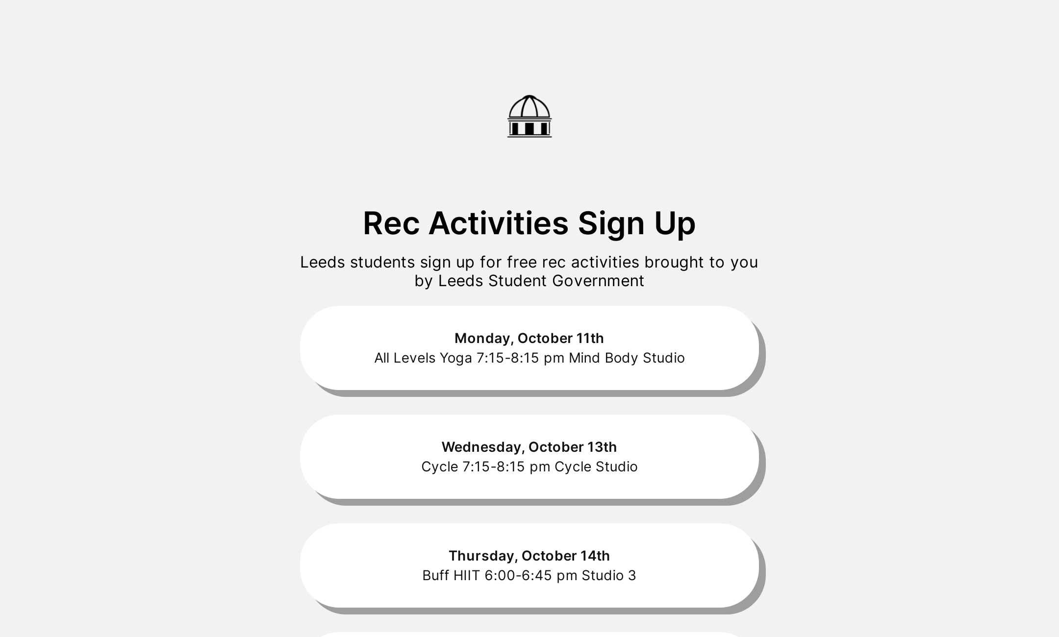 Rec Activities Sign Up's Flowpage