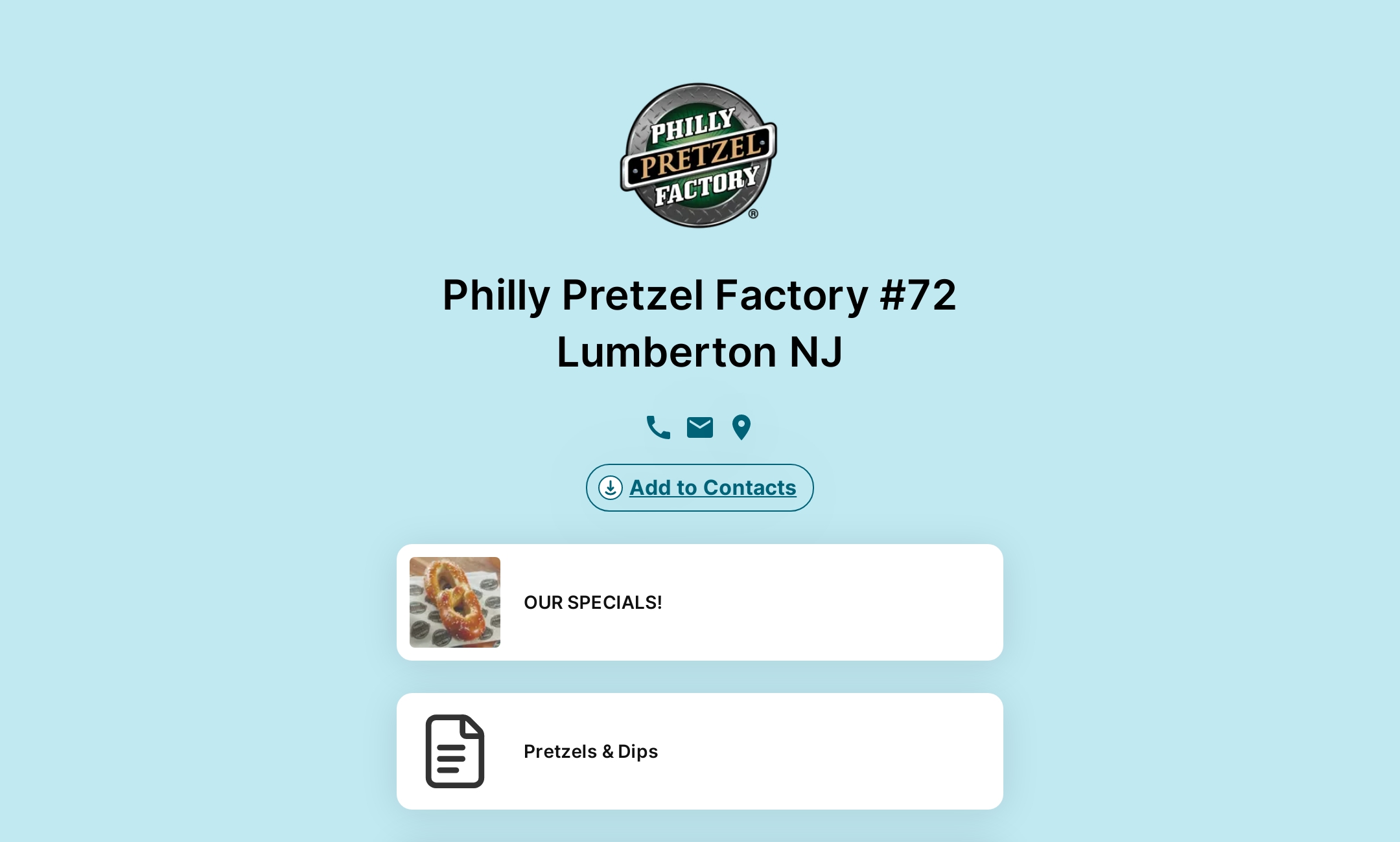 Philly Pretzel Factory #72 Lumberton NJ 's Flowpage