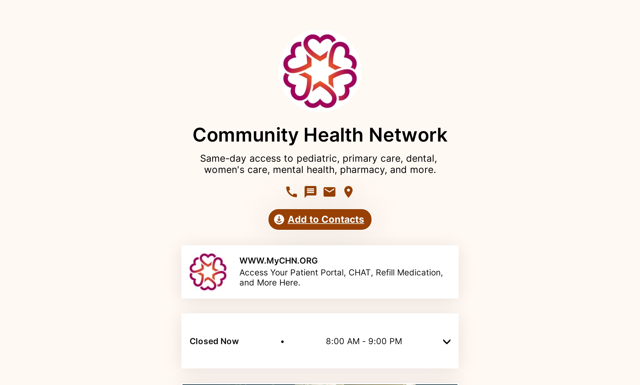 Community Health Network's Flowpage