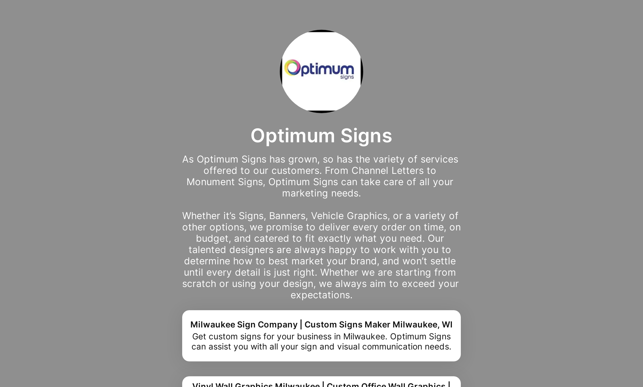 Optimum Signs' Flowpage