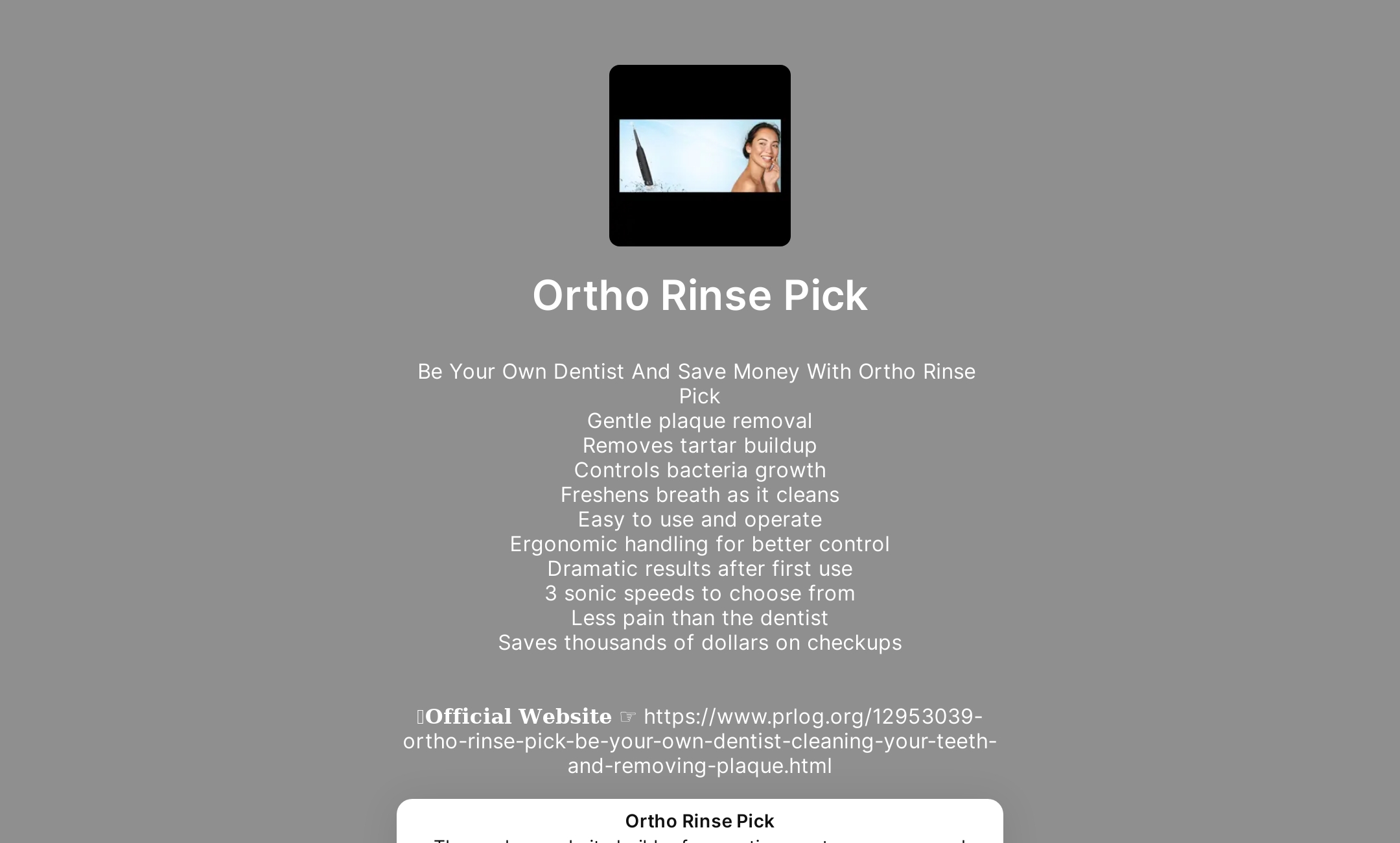 Ortho Rinse Pick's Flowpage