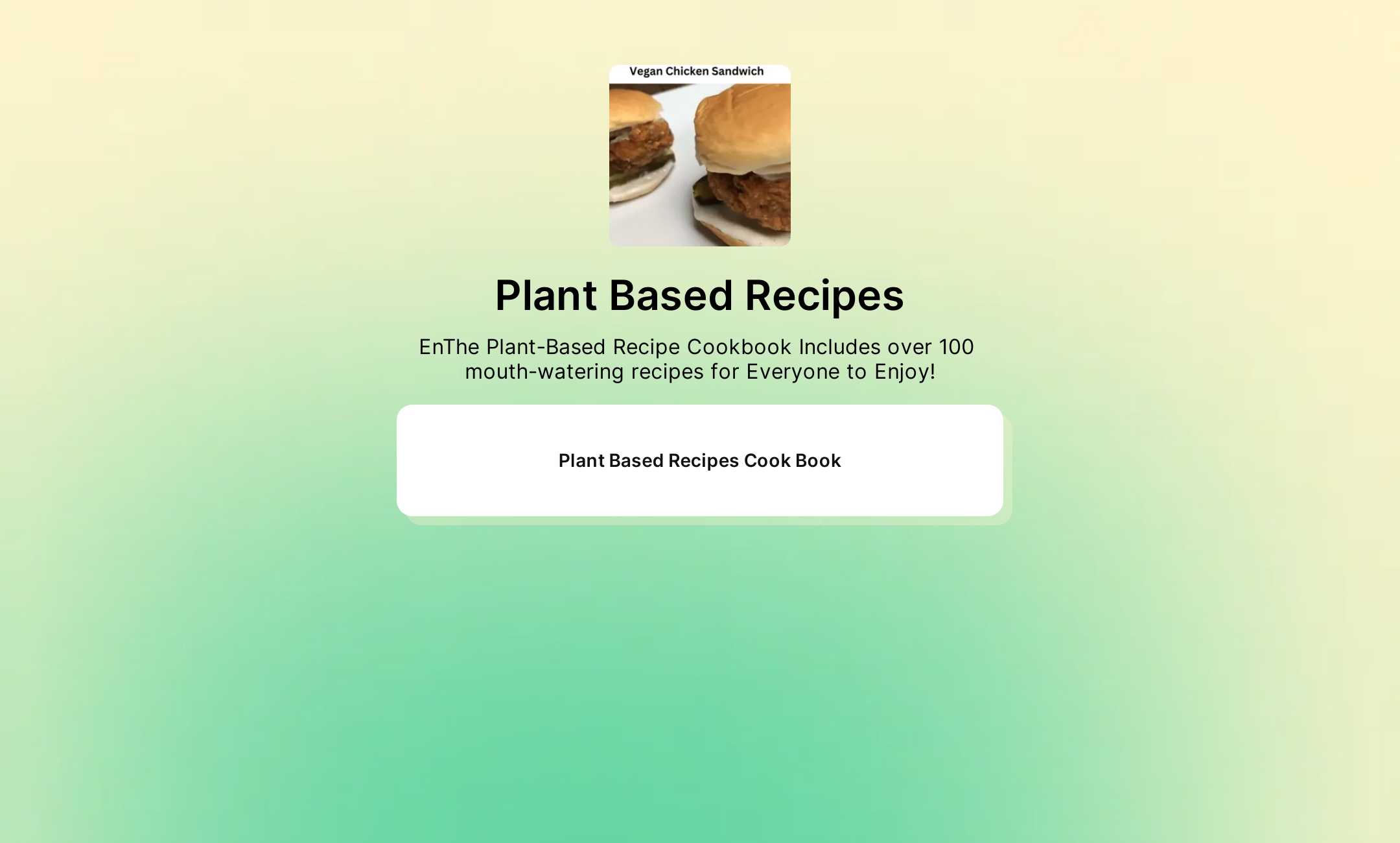 Plant based recipes flowpage