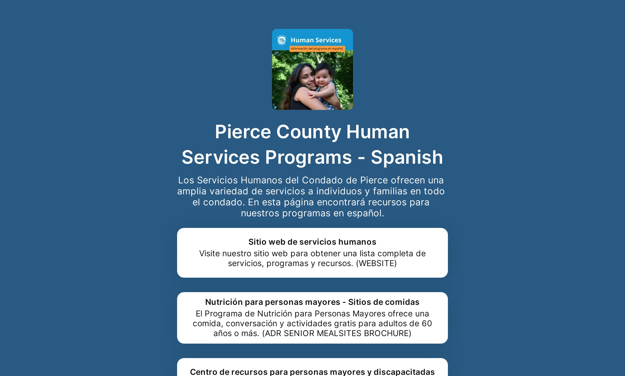 Pierce County Human Services Programs - Spanish's Flowpage