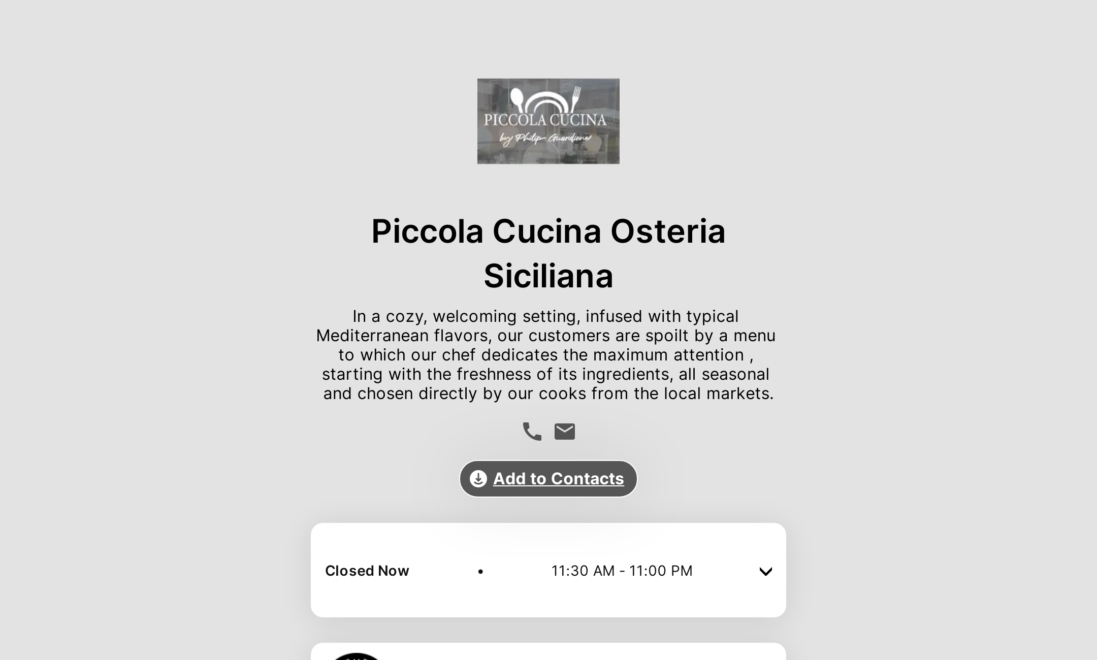 Piccola Cucina Osteria Siciliana's Flowpage