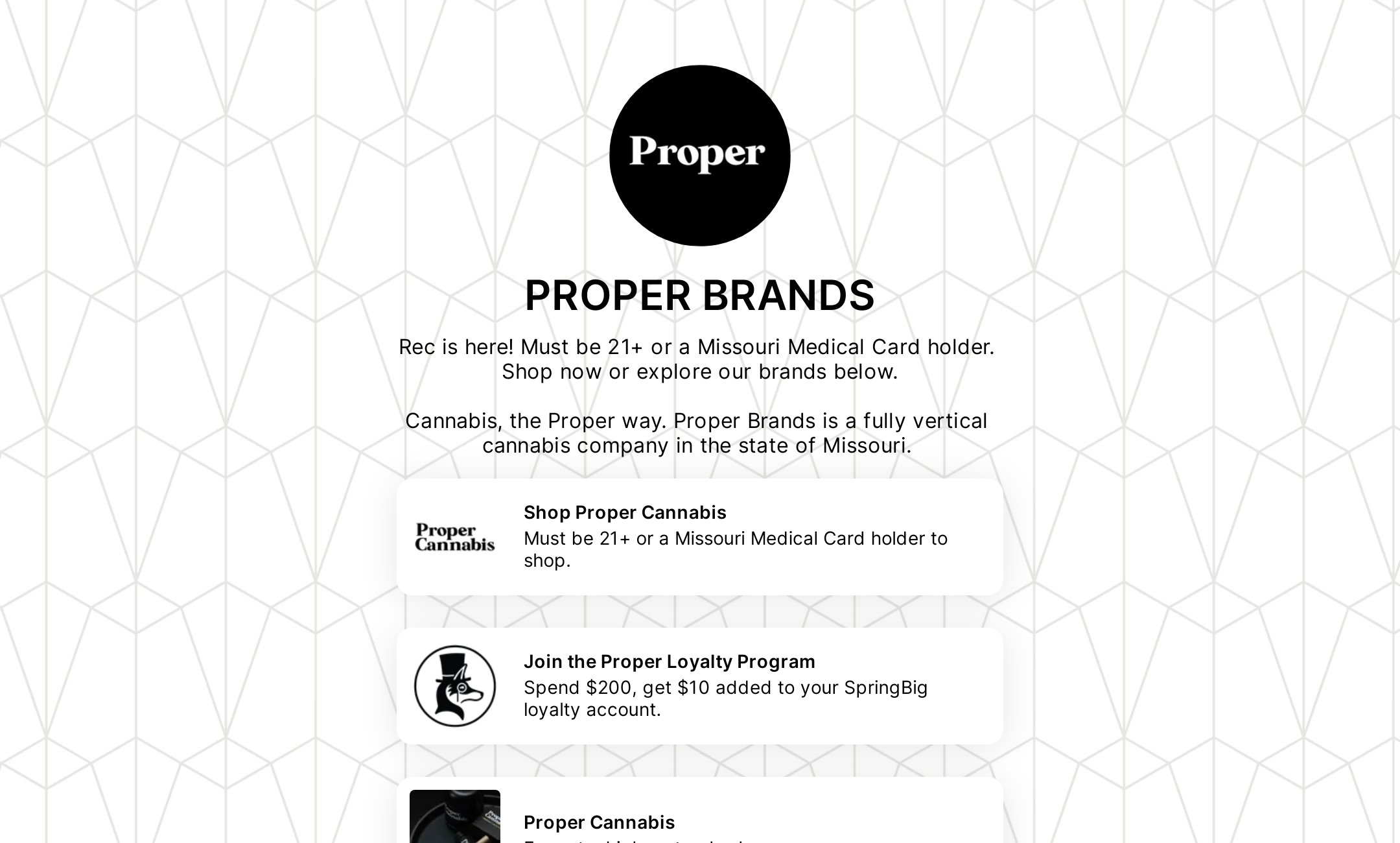 Proper brands s flowpage