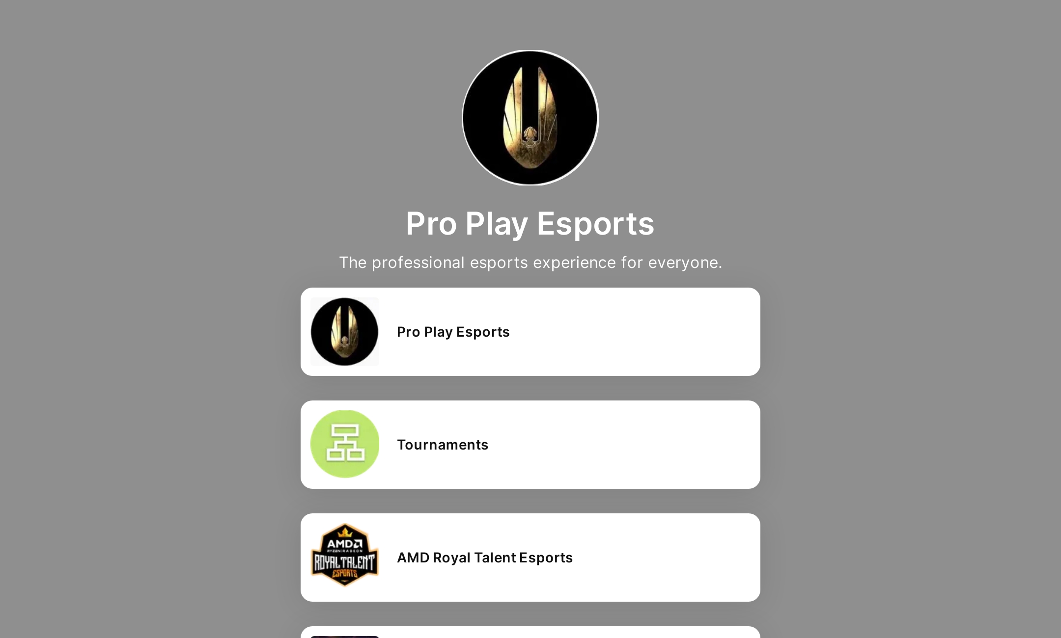Pro Play Esports' Flowpage