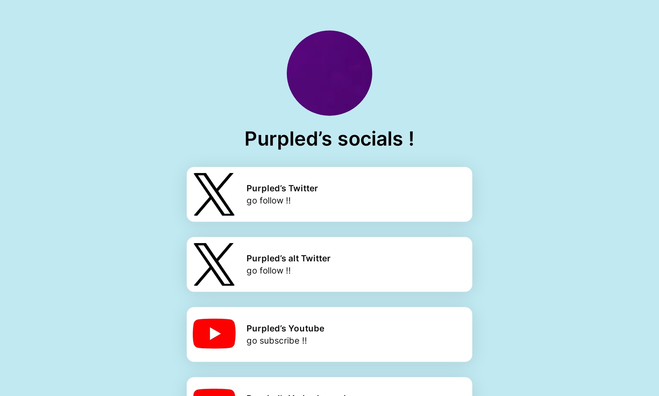 Purpled’s socials !'s Flowpage