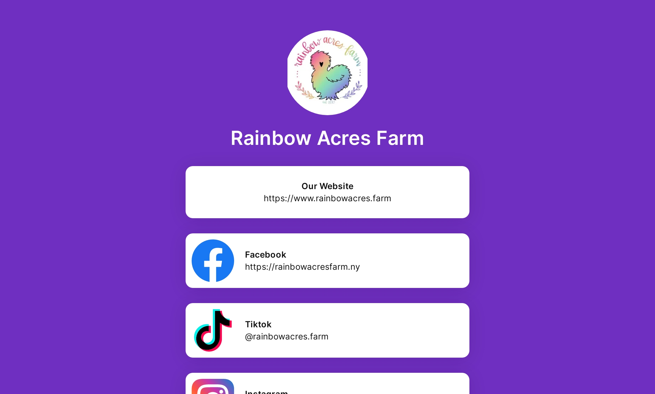 Rainbow Acres Farm 's Flowpage