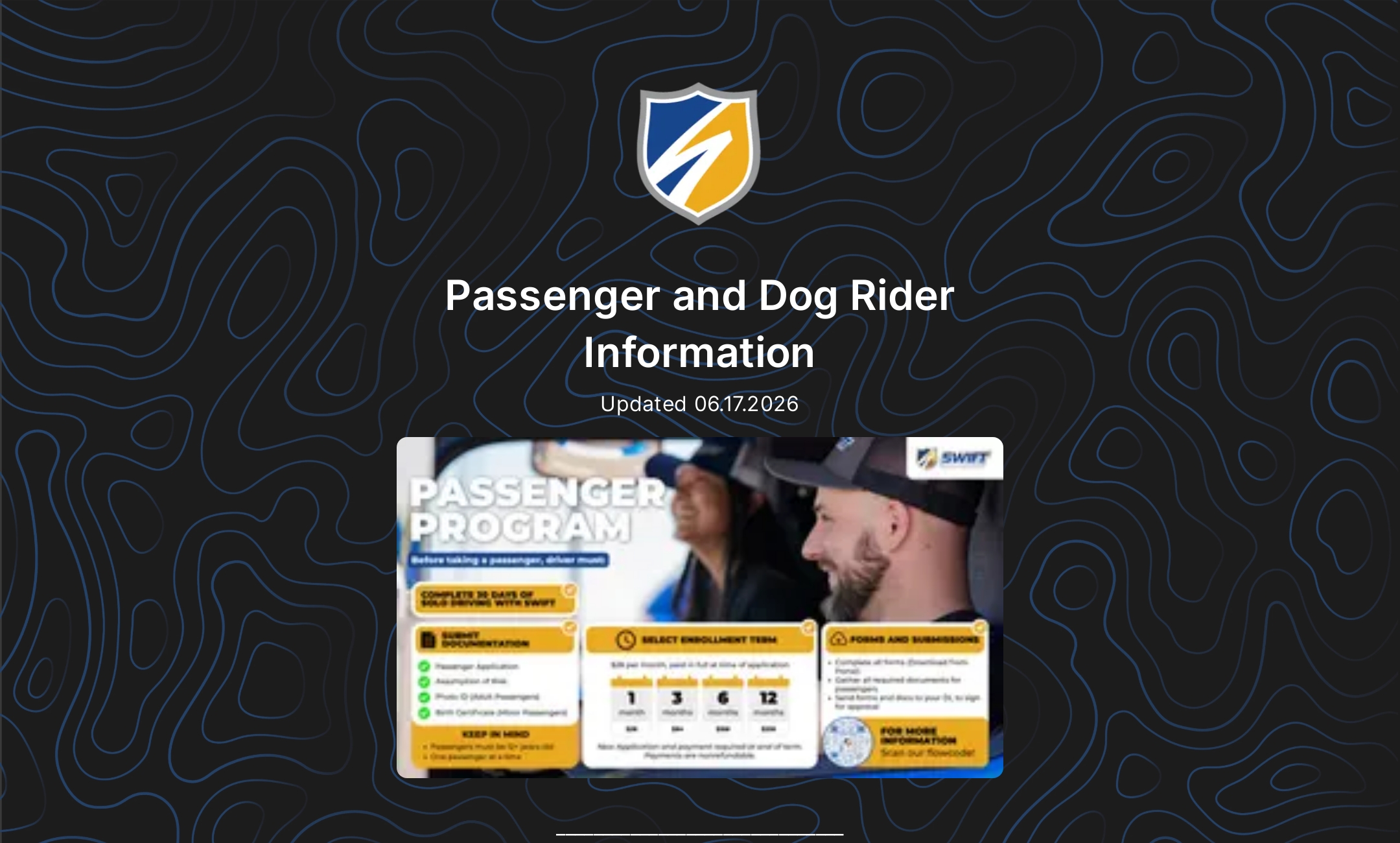Passenger and Dog Rider Information's Flowpage
