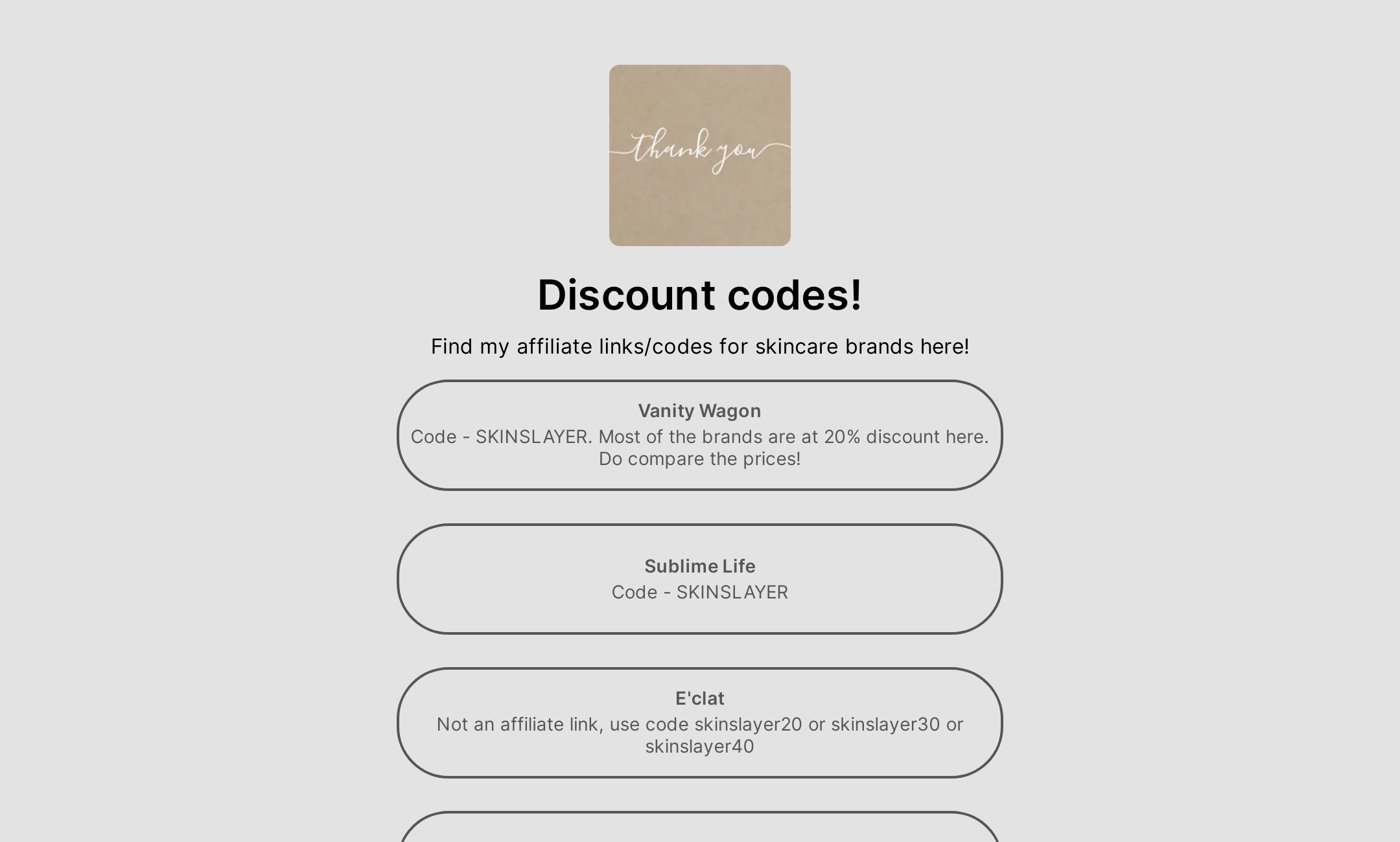 Discount codes!'s Flowpage