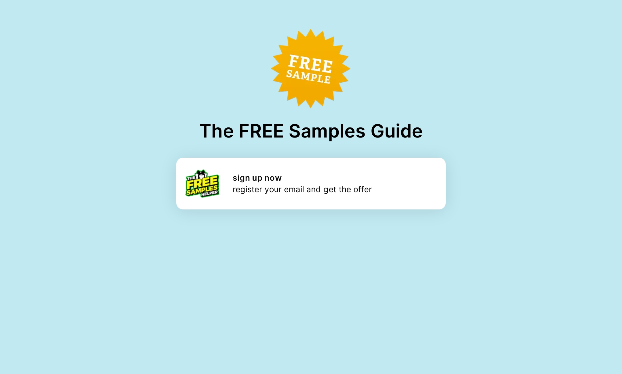 The FREE Samples Guide's Flowpage