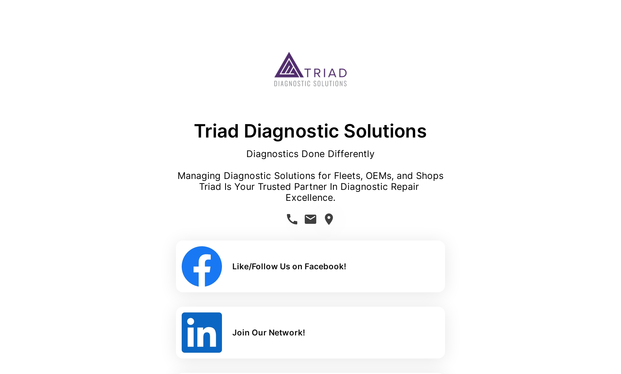 Triad Diagnostic Solutions' Flowpage