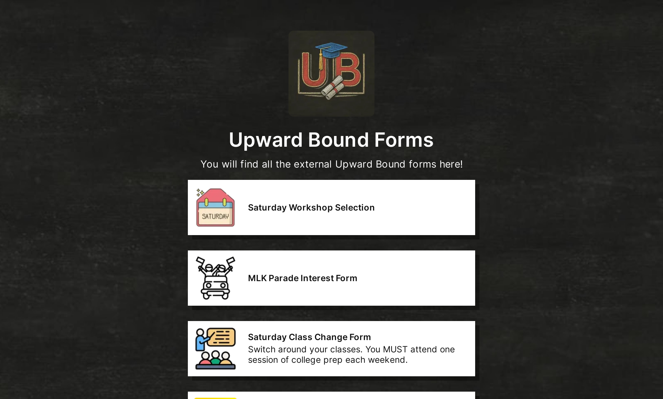 Upward Bound Forms' Flowpage