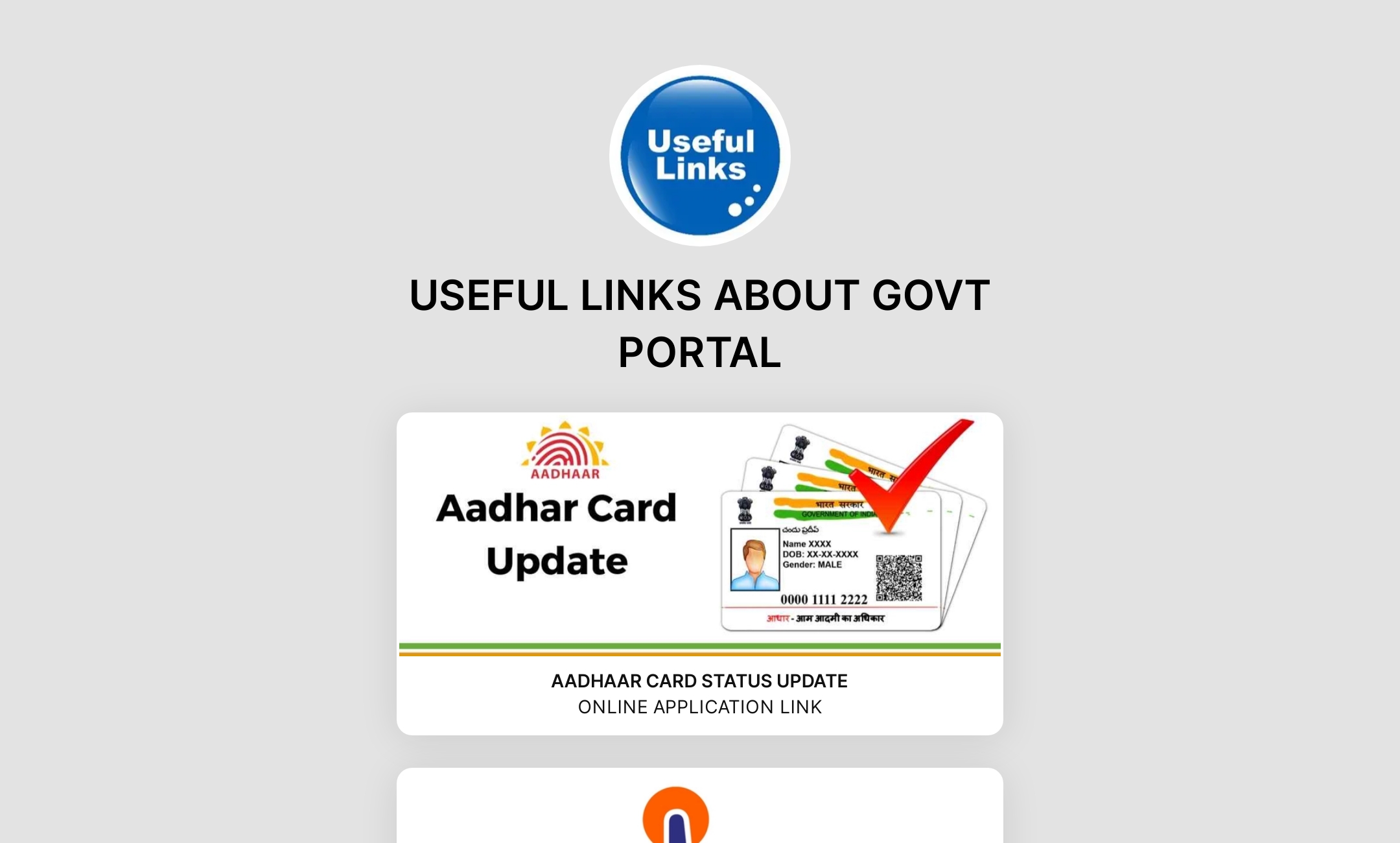 USEFUL LINKS ABOUT GOVT PORTAL's Flowpage