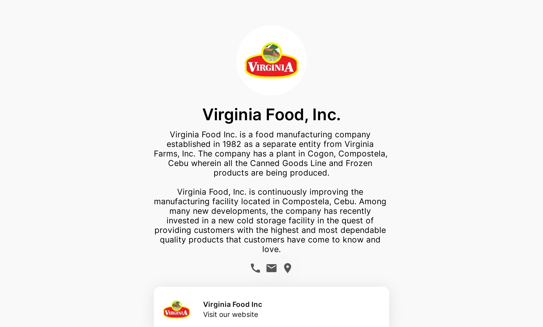 Virginia Food, Inc.'s Flowpage