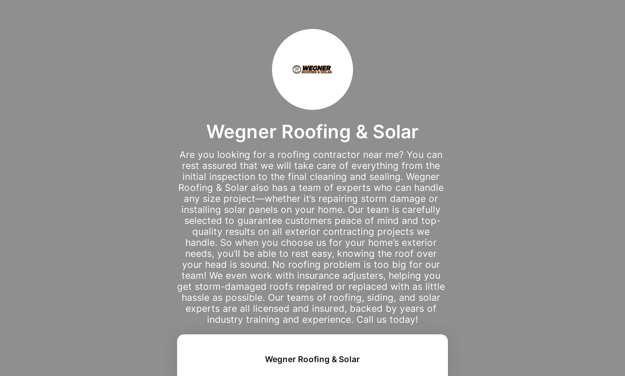 Wegner Roofing & Solar's Flowpage