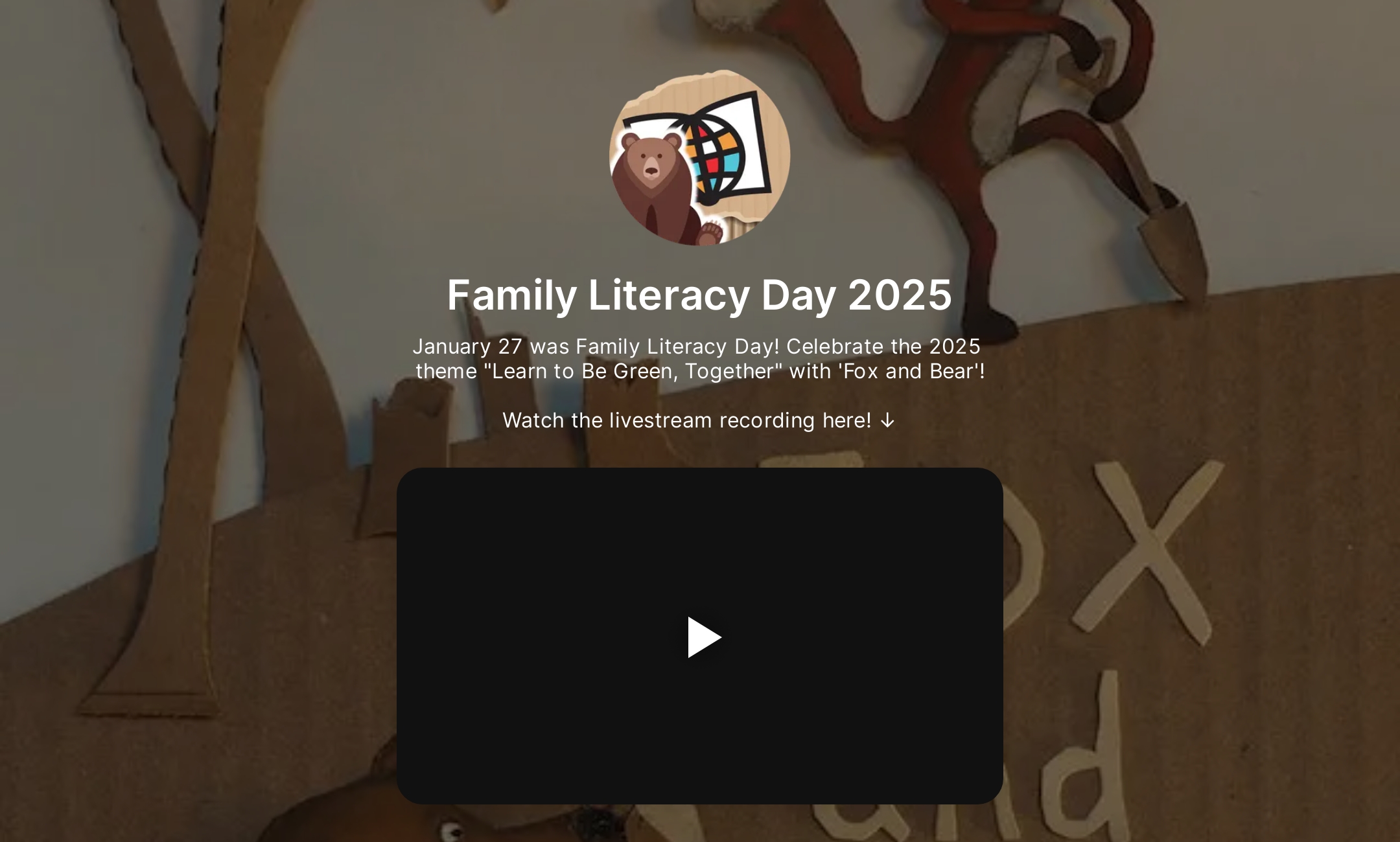 Family Literacy Day 2025's Flowpage