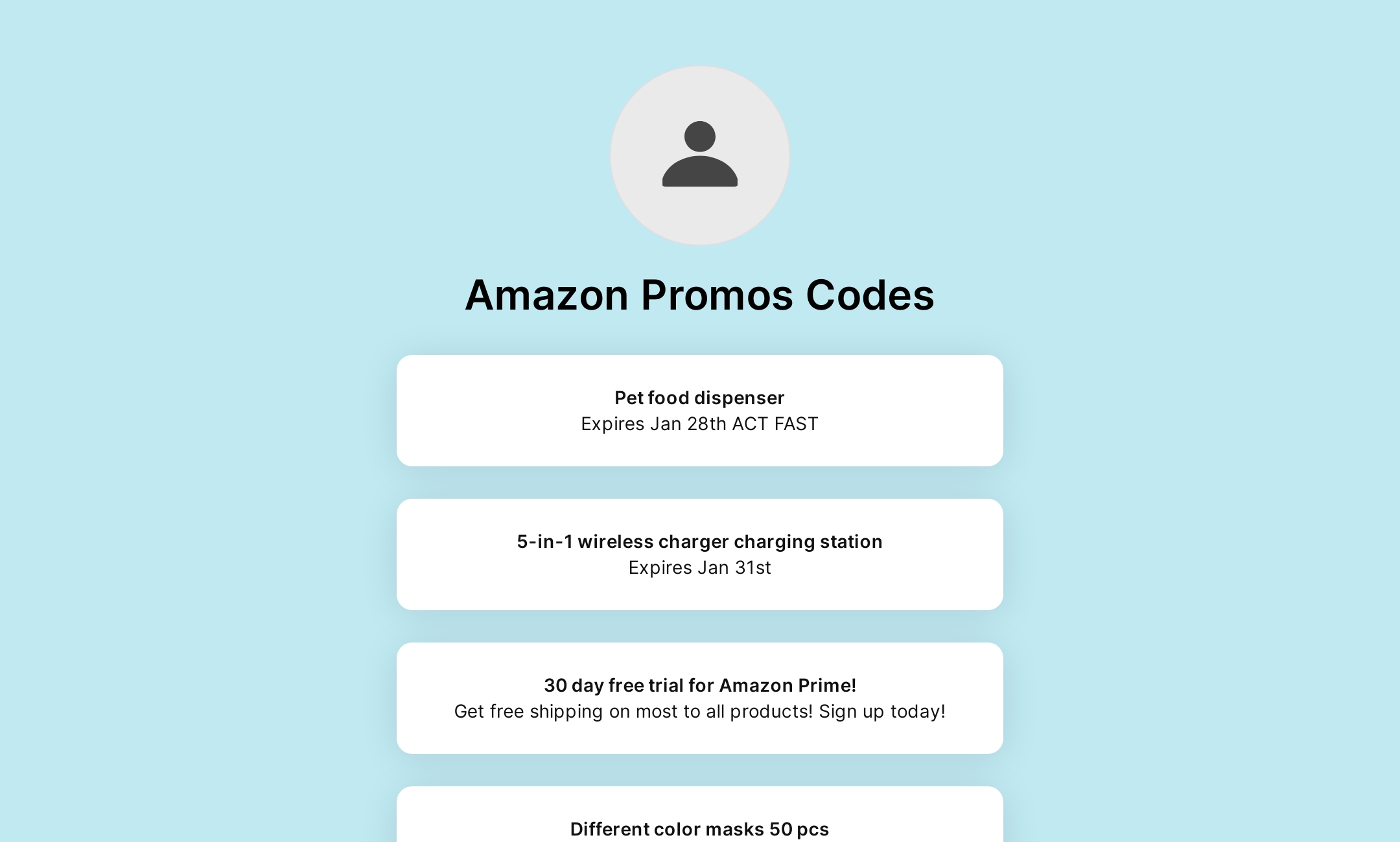 Amazon Promos Codes' Flowpage