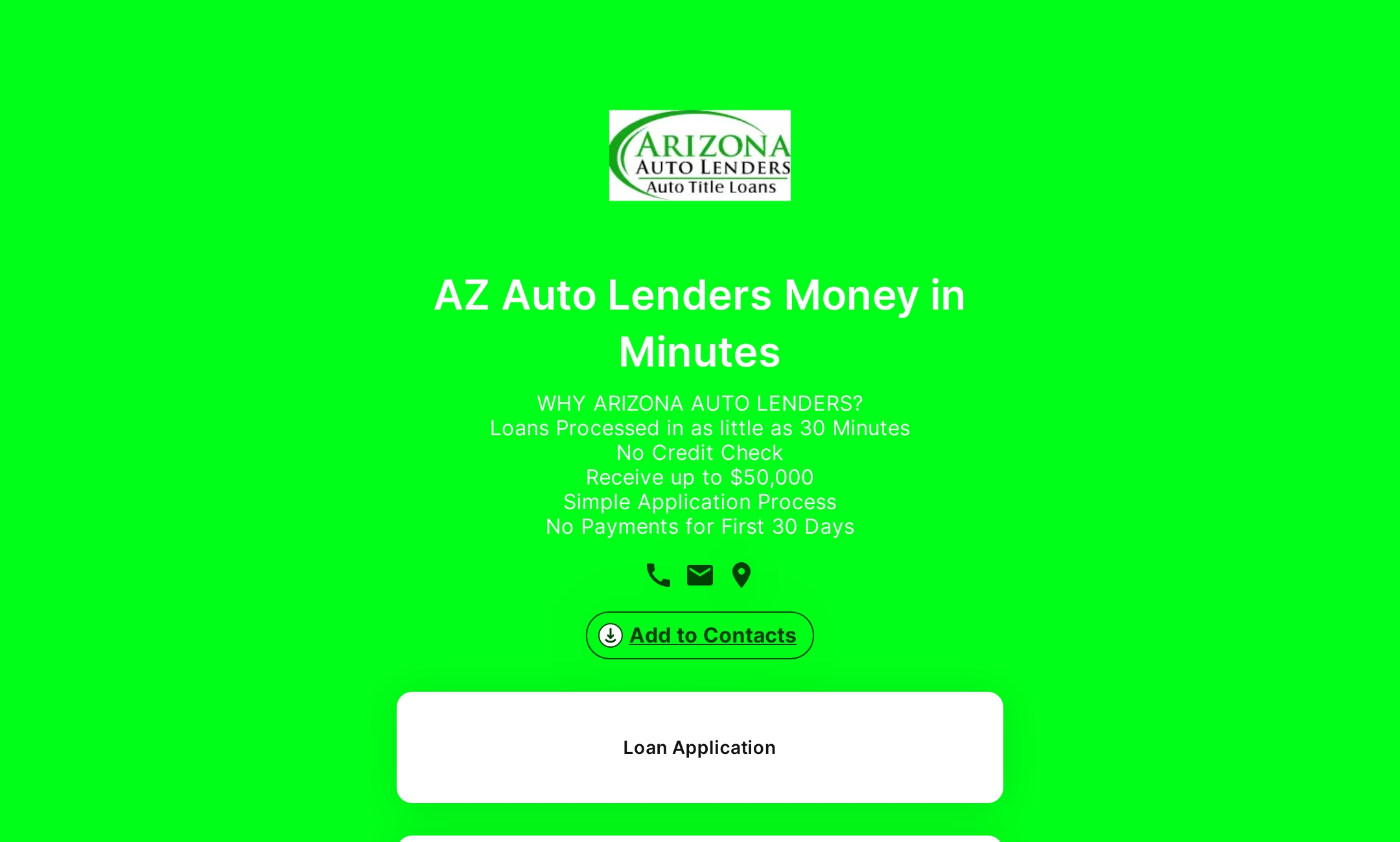 AZ Auto Lenders Money in Minutes' Flowpage