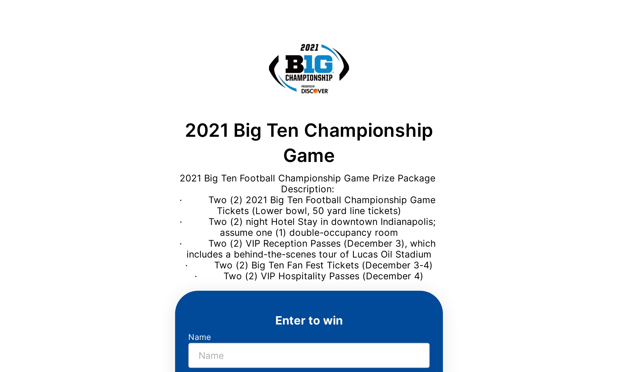 2021 Big Ten Championship Game's Flowpage