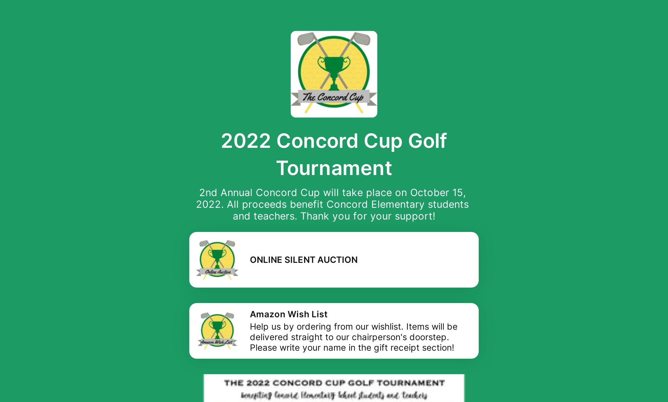 2022 Concord Cup Golf Tournament's Flowpage