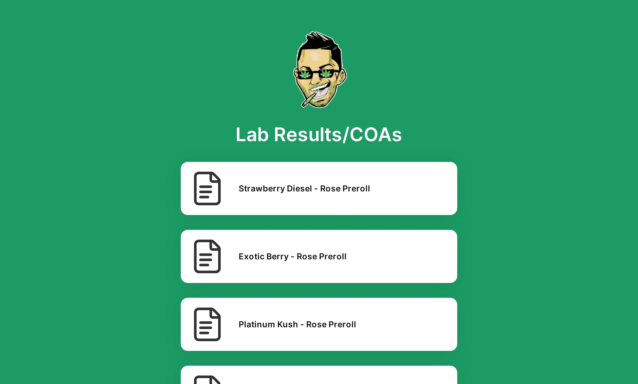 Lab Results/COAs' Flowpage