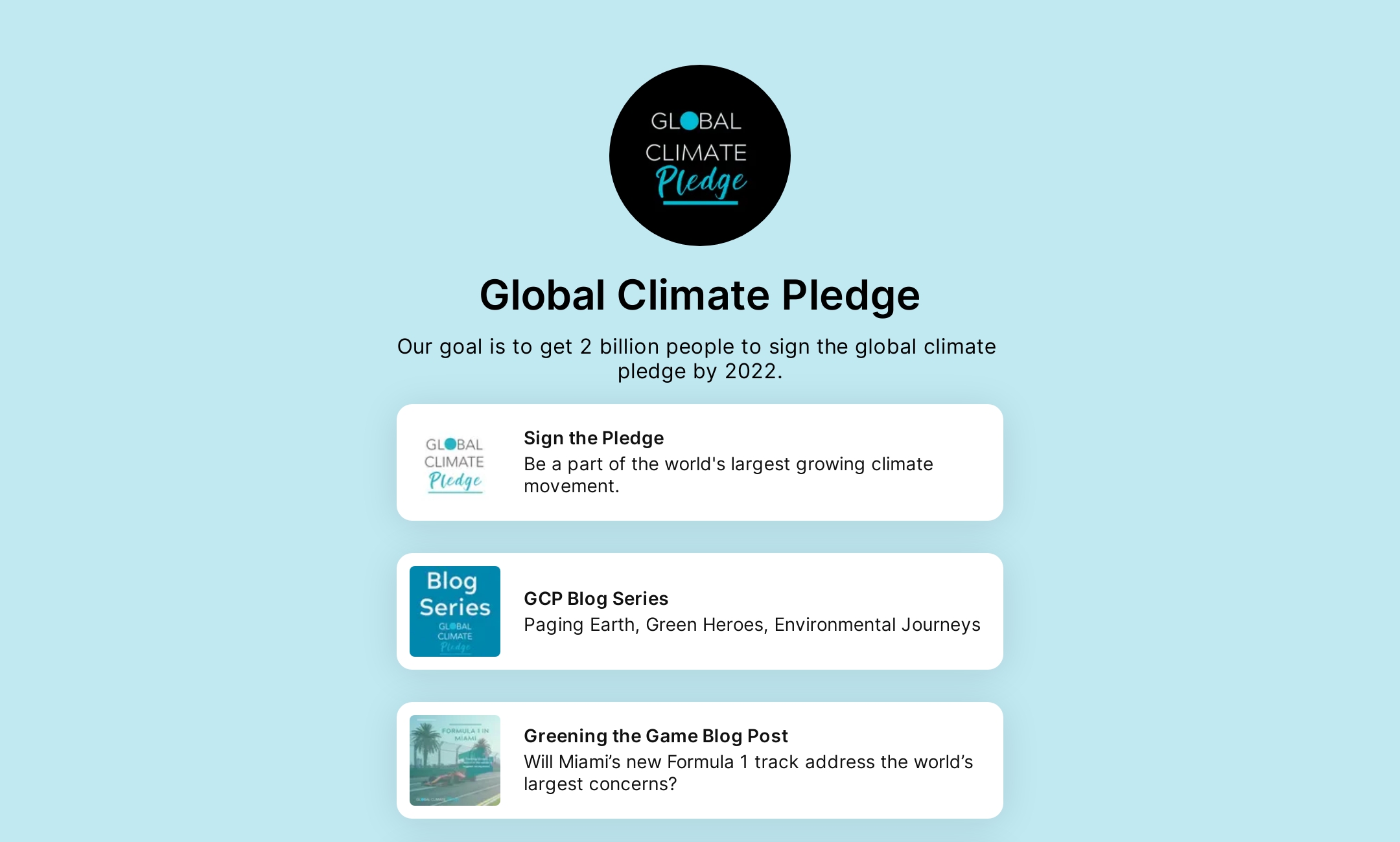 Global Climate Pledge&rsquo;s Flowpage