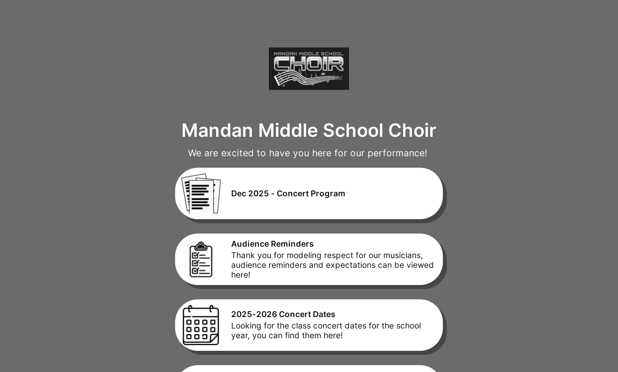 Mandan Middle School Choirs' Flowpage