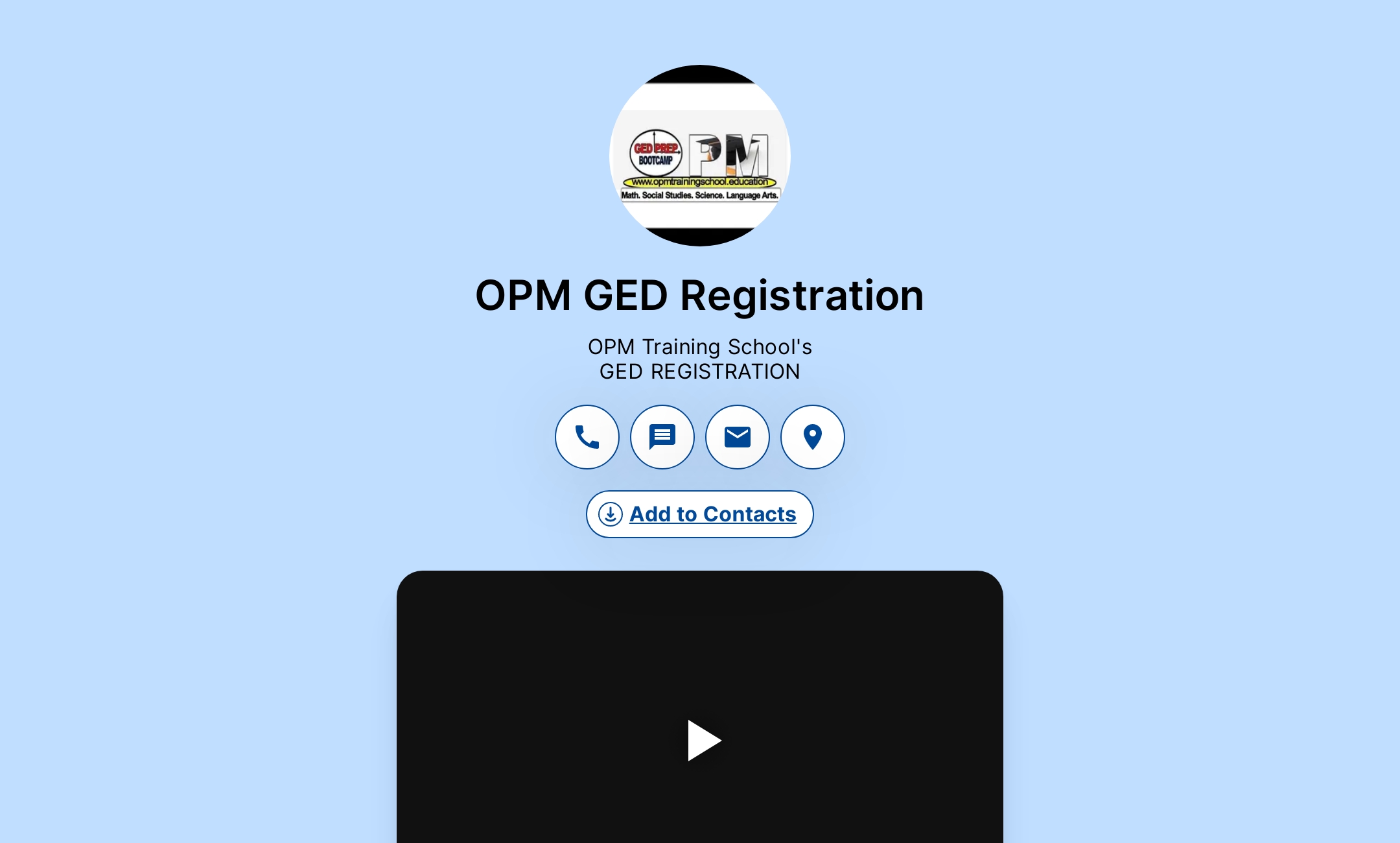 OPM GED Registration's Flowpage