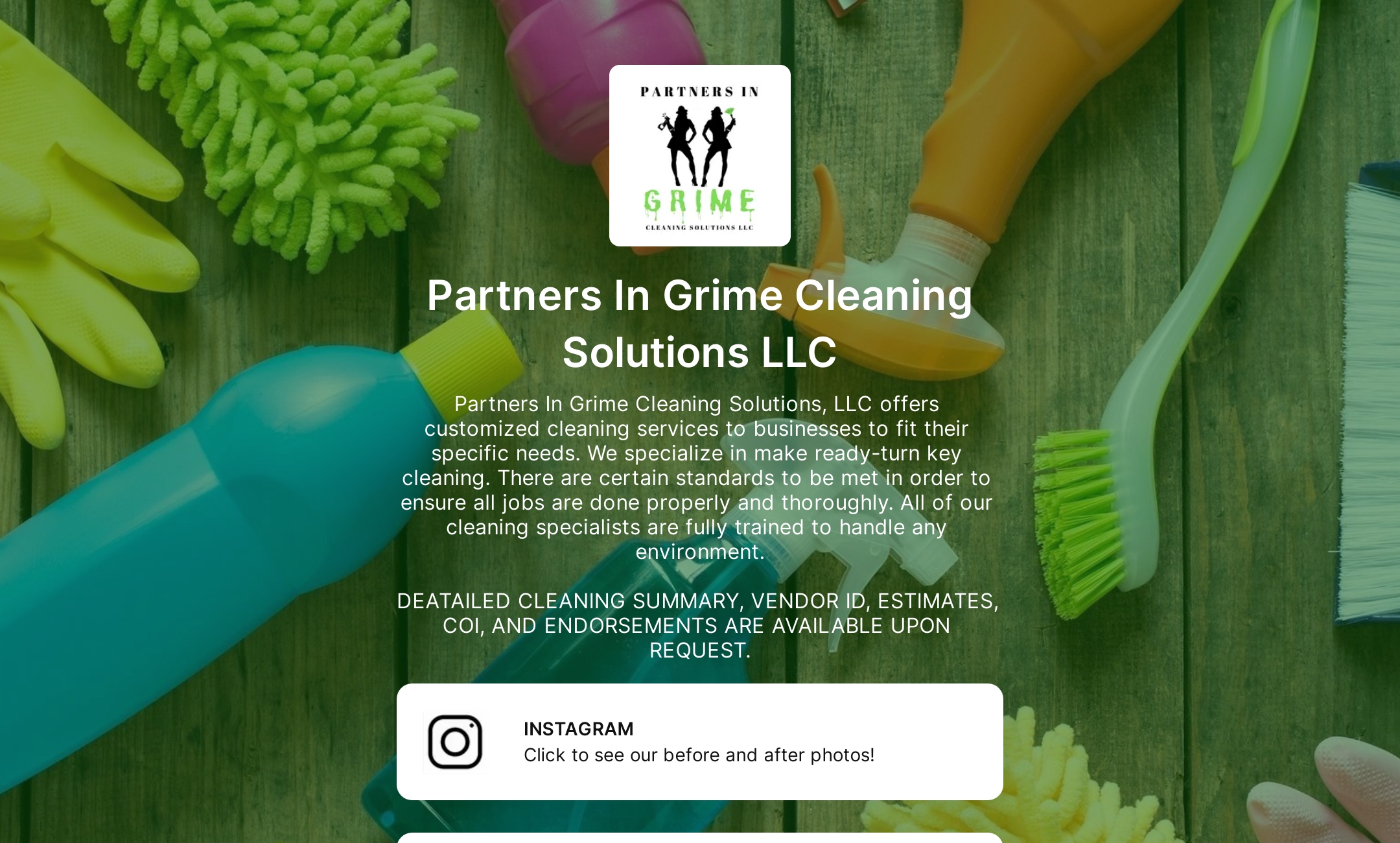 Partners In Grime Cleaning Solutions LLC's Flowpage