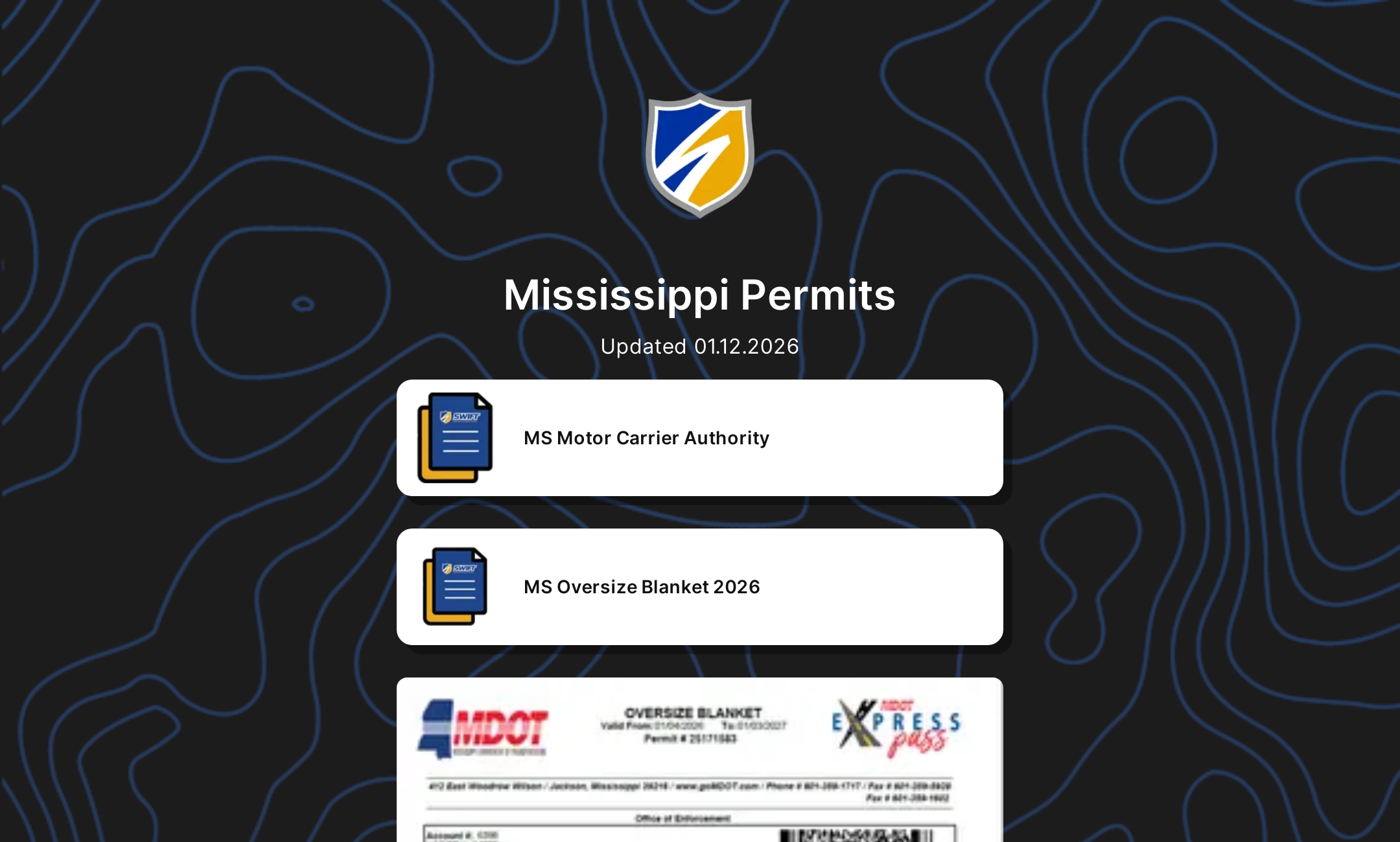 Mississippi Permits' Flowpage